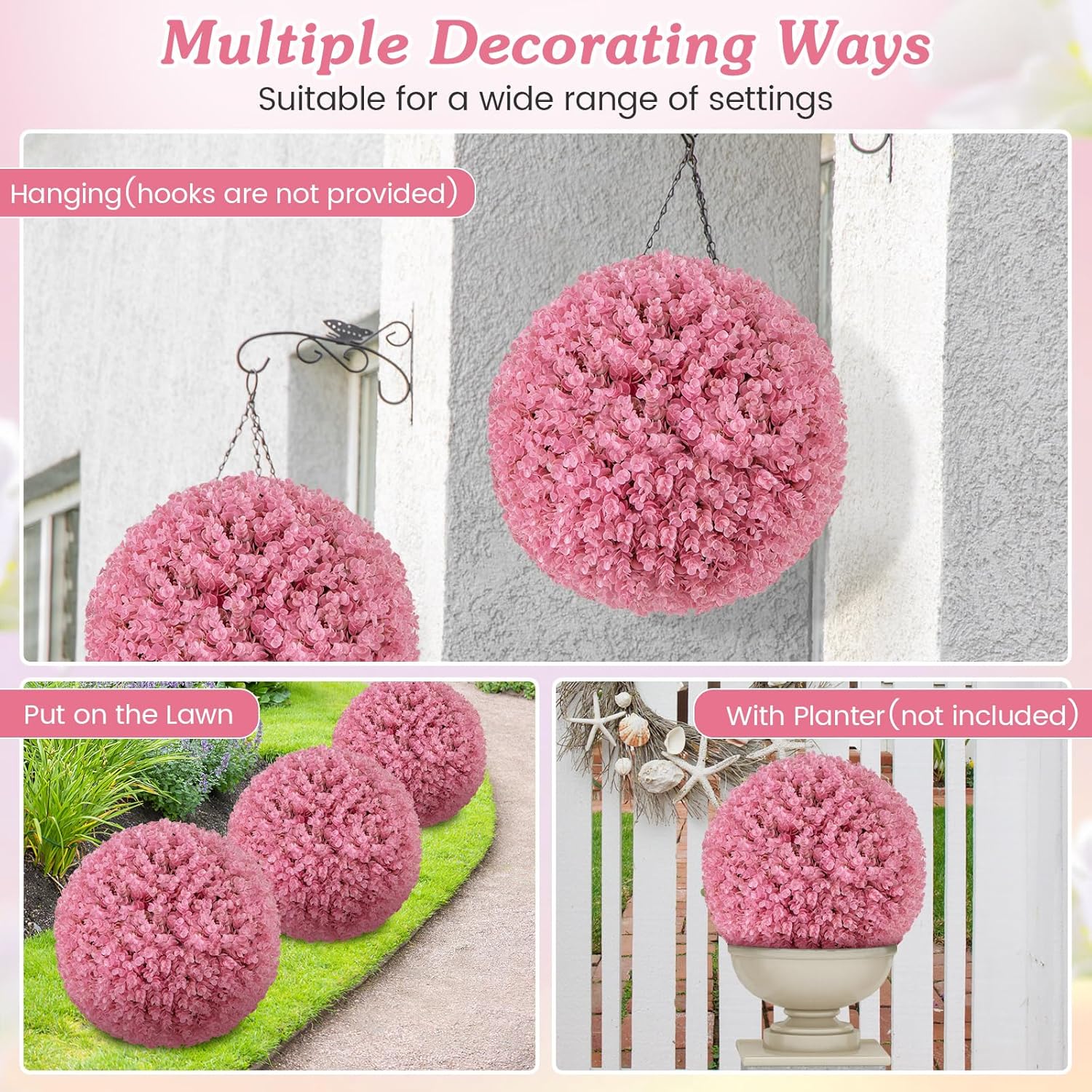 Goplus 175 Inch Artificial Topiary Balls Set of 2