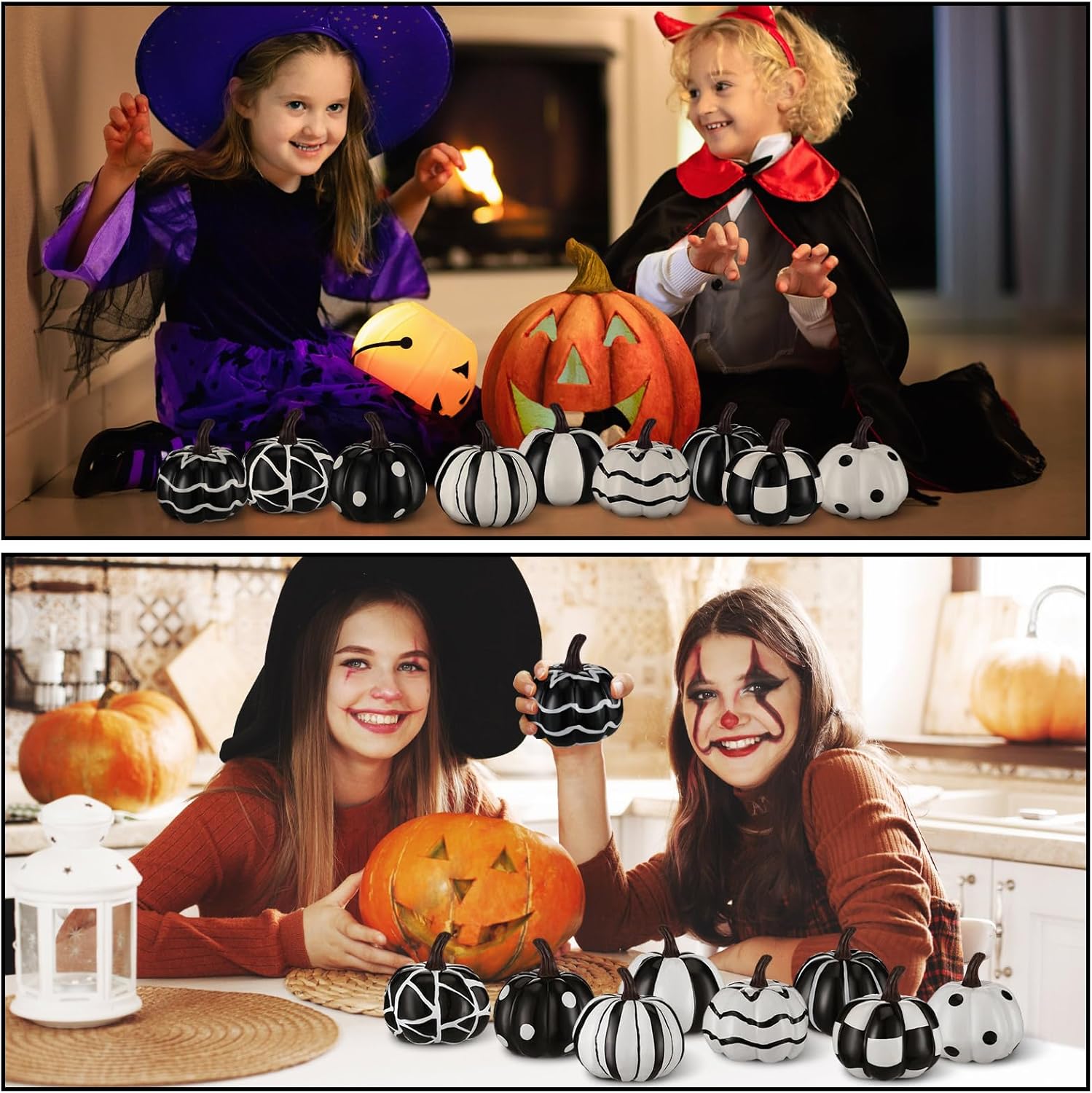 Leinuosen 9 Pcs Halloween Mini Pumpkin Decorations