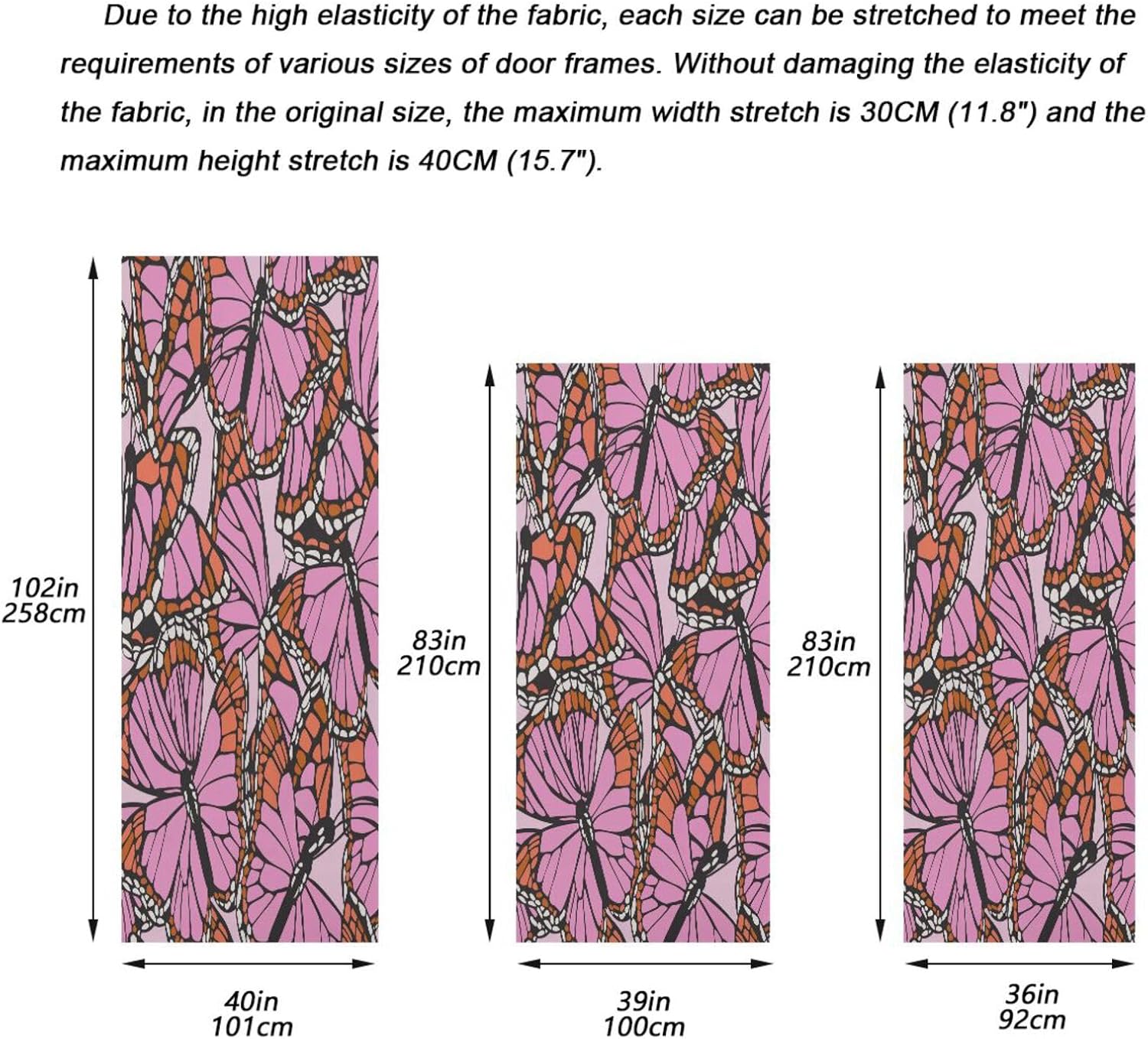 Susiyo Pink Butterfly Halloween Door Cover 32x79 in