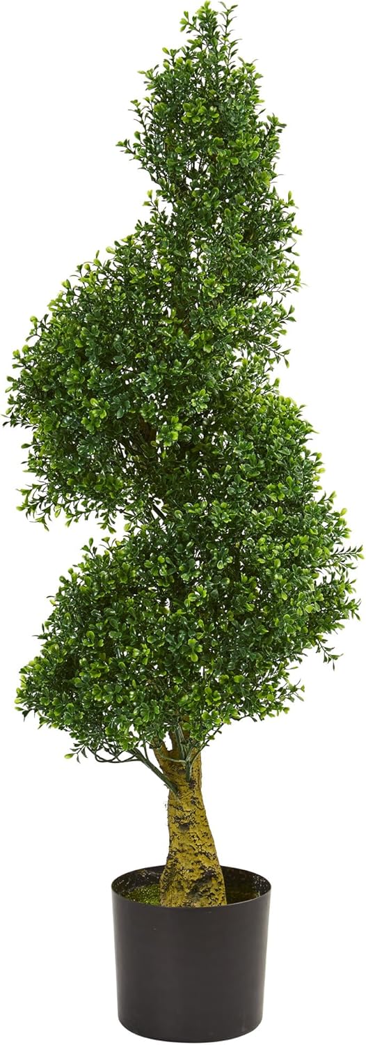 Nearly Natural 4ft Spiral Boxwood Artificial Tree