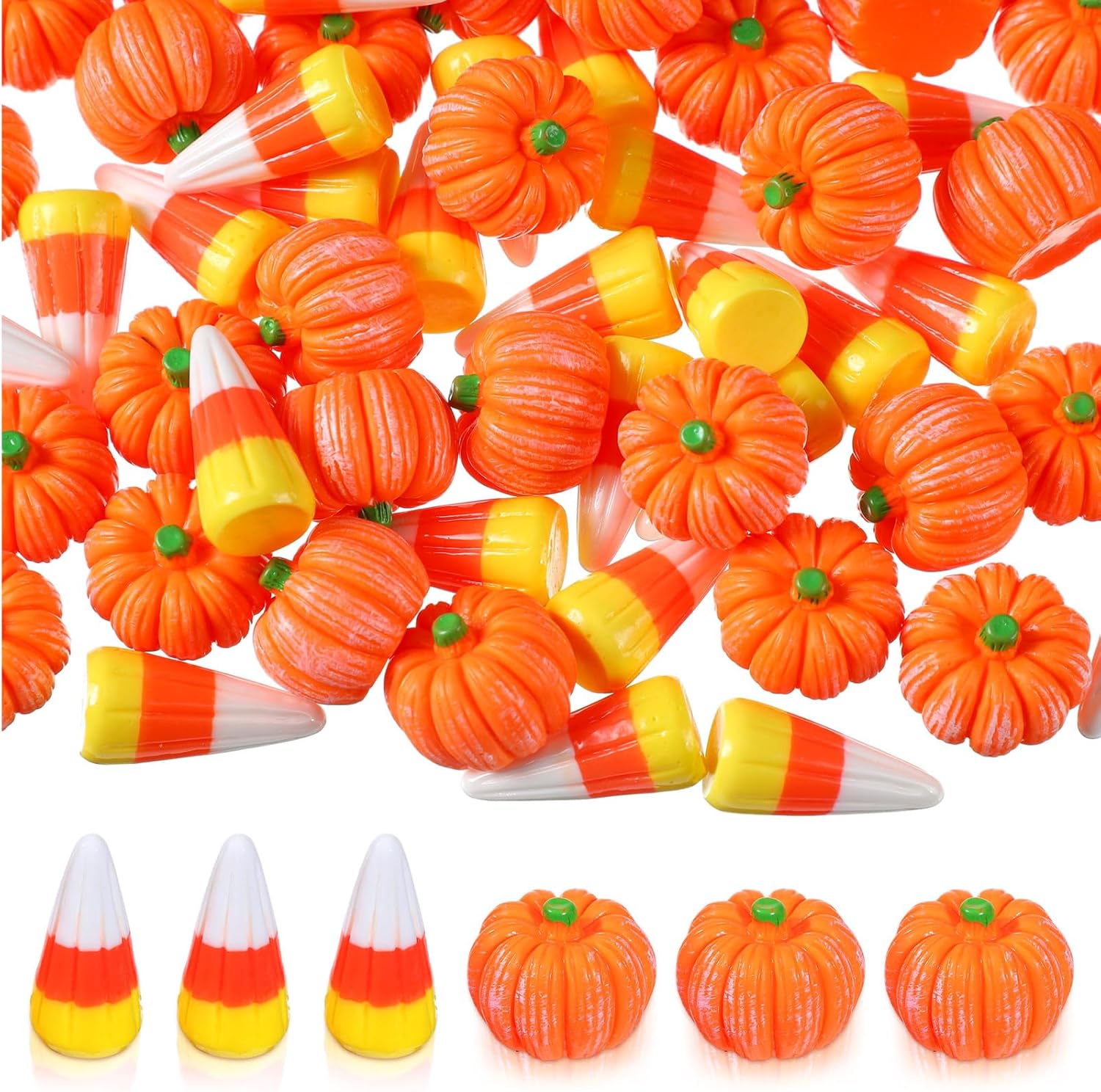 Wettarn 120 Pcs Halloween Resin Candy Corn Decor