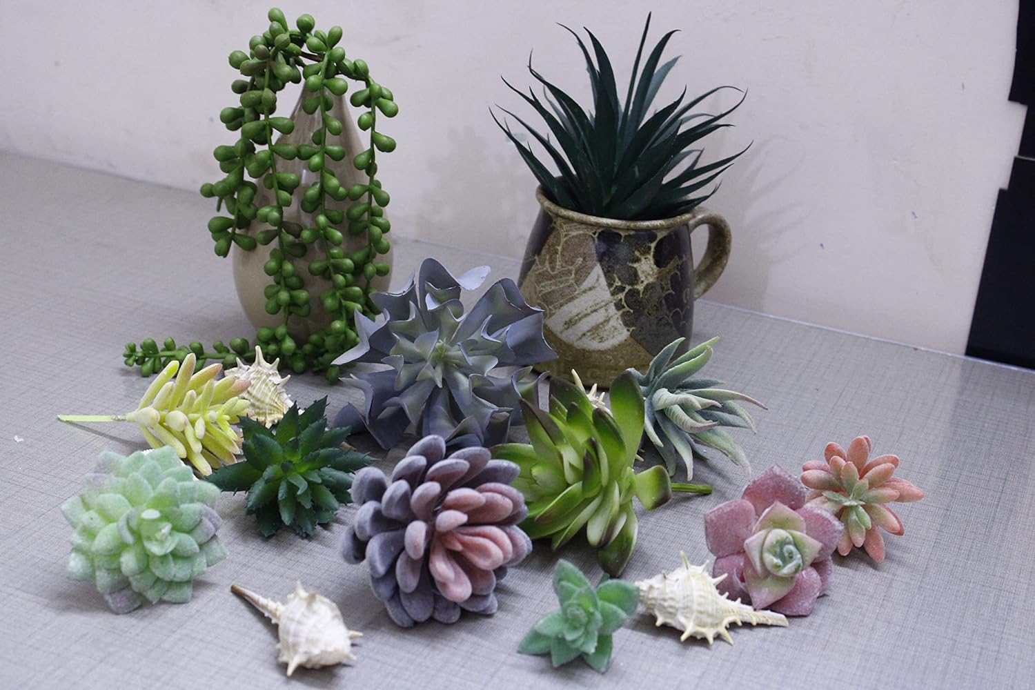DECOROUS Realistic Fake Succulents 20 Pack Artificial Plants