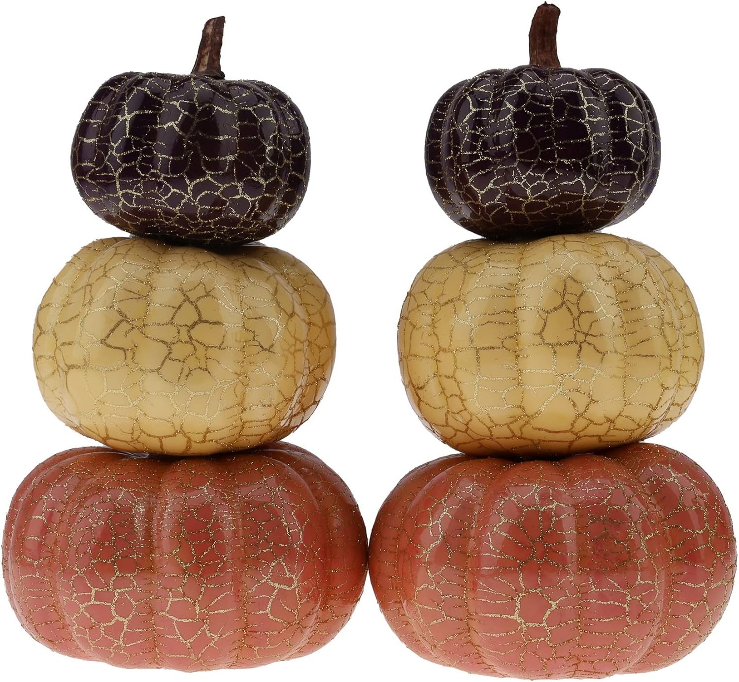 Gresorth 2pcs Stacked Artificial Pumpkins Halloween Decor