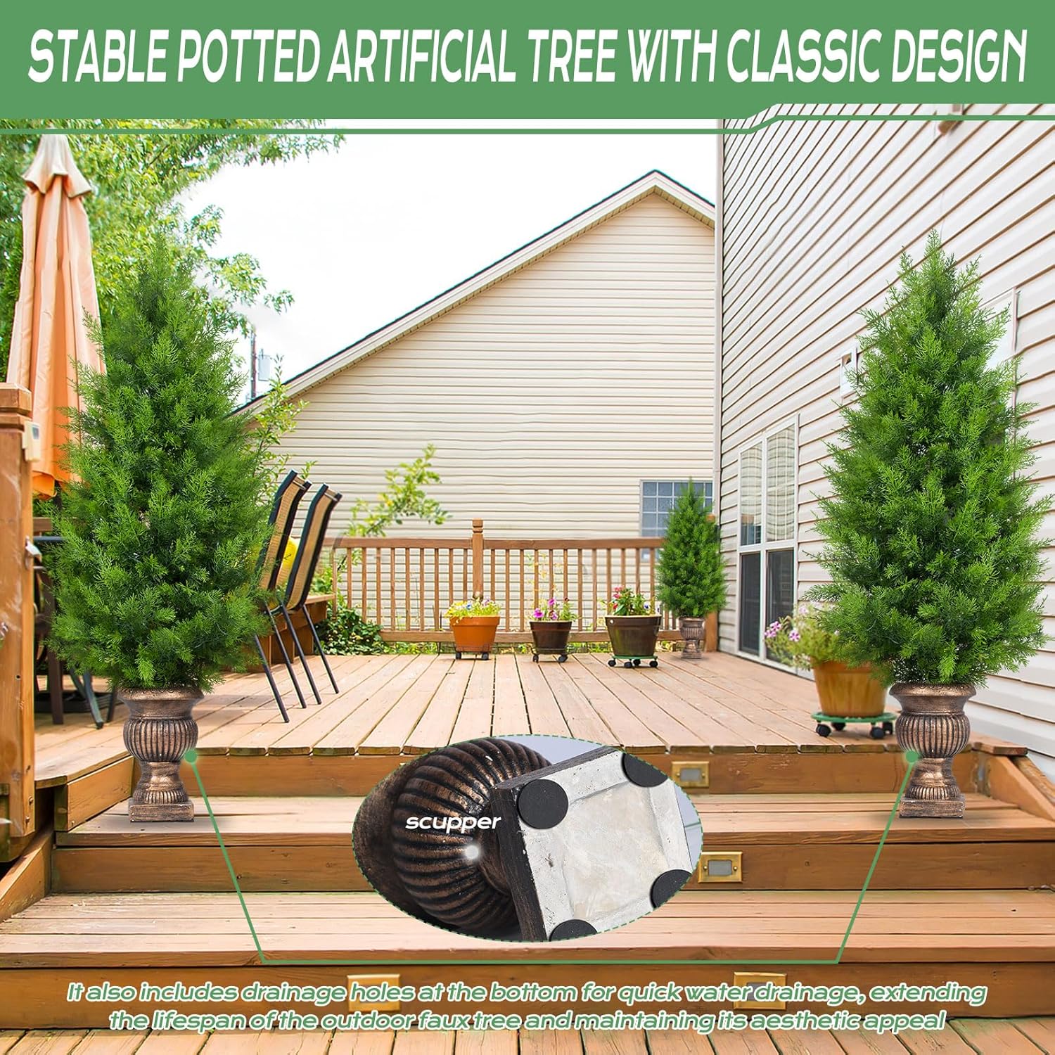 Gfilay 4FT Pre Lit Topiary Tree with LED Lights