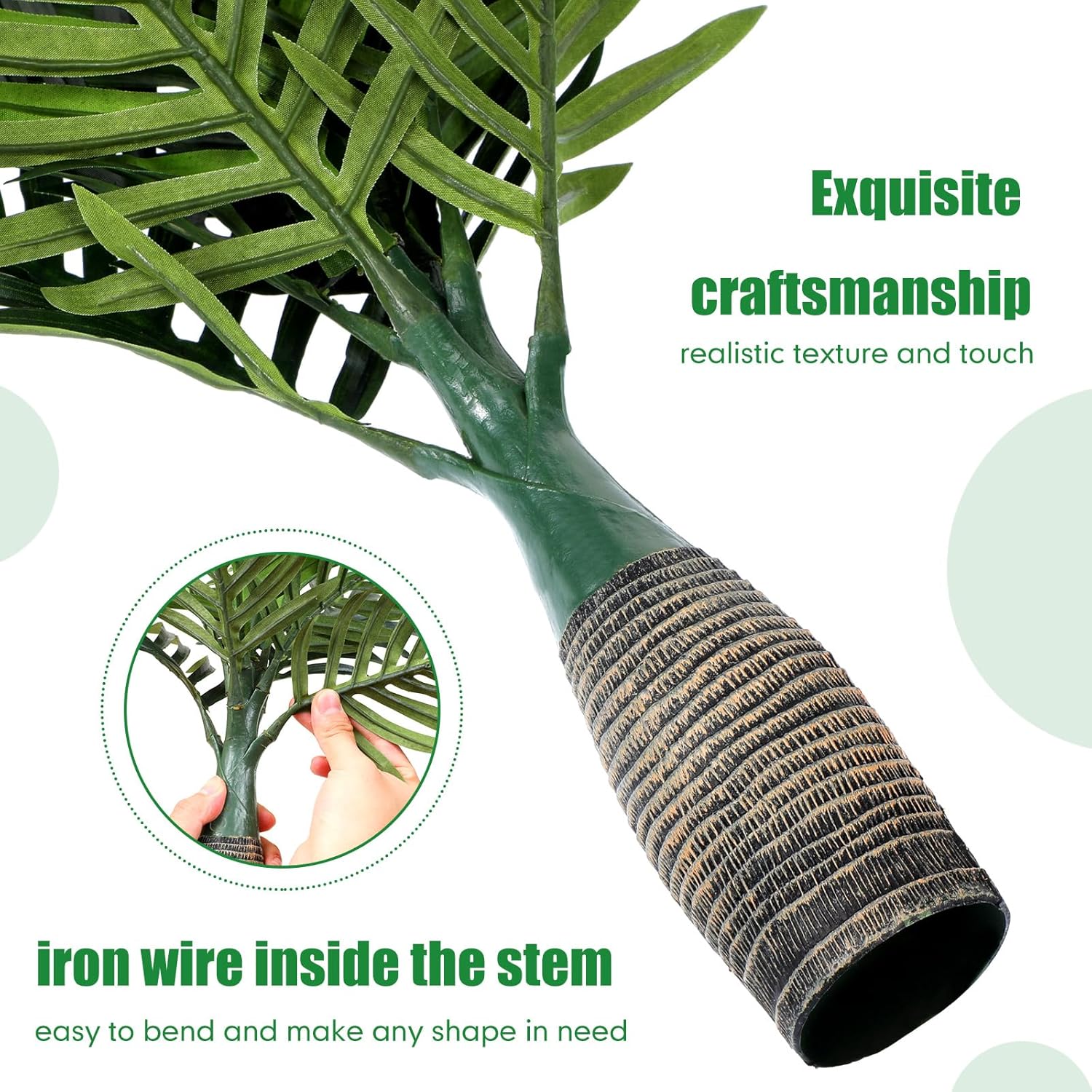 Jexine 4 Pcs 16 Inch Artificial Palm Tree Set