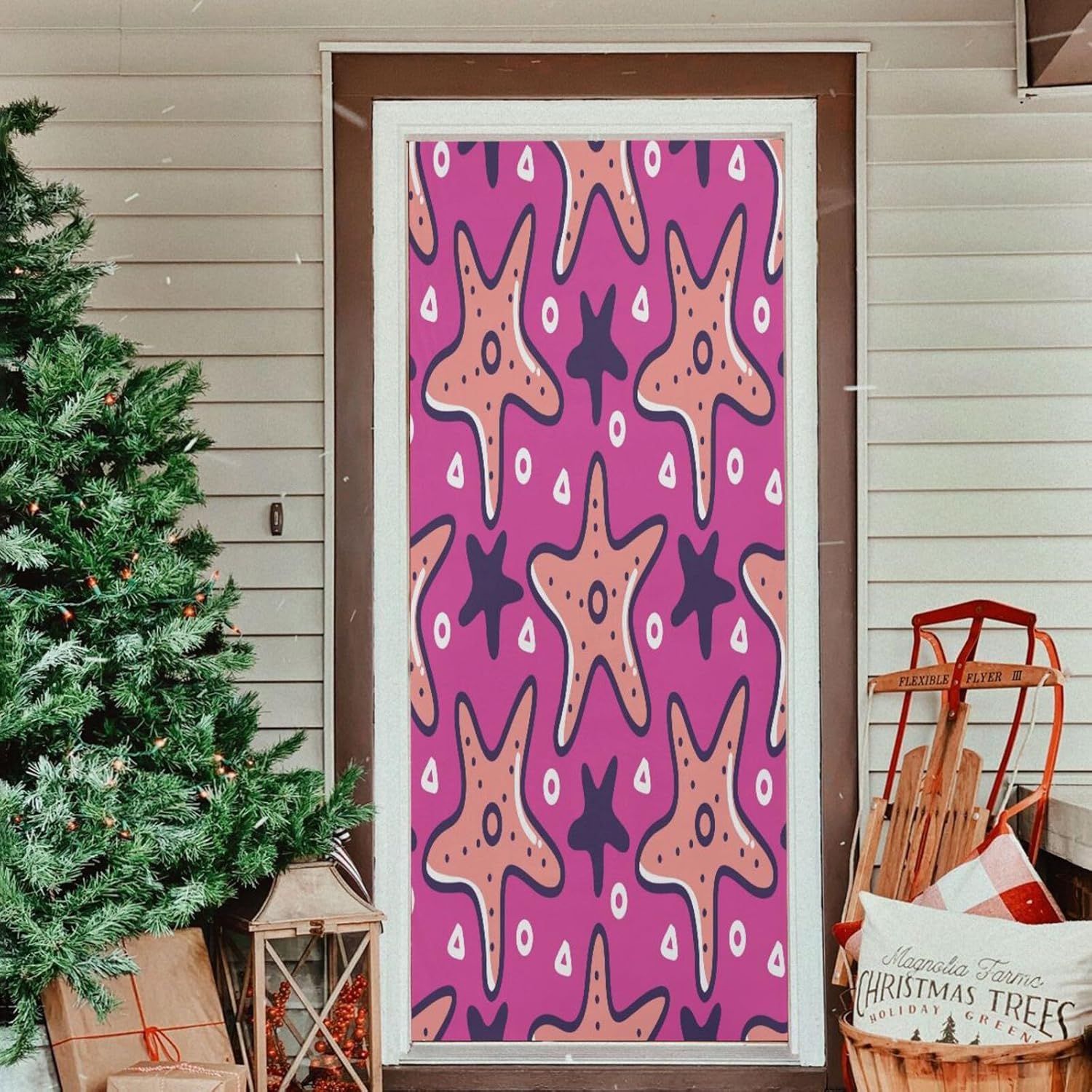 Susiyo Big Starfish Halloween Door Cover 32x79 in