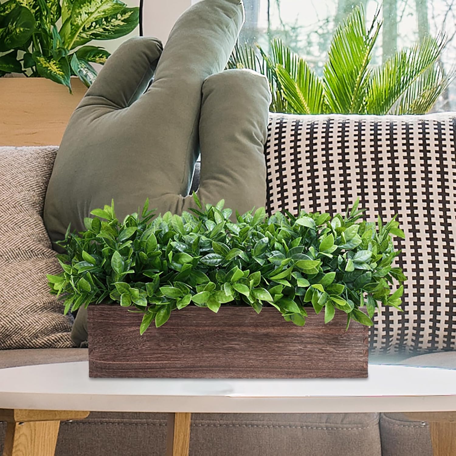 Winlyn 14 Inch Artificial Boxwood Plant Decor