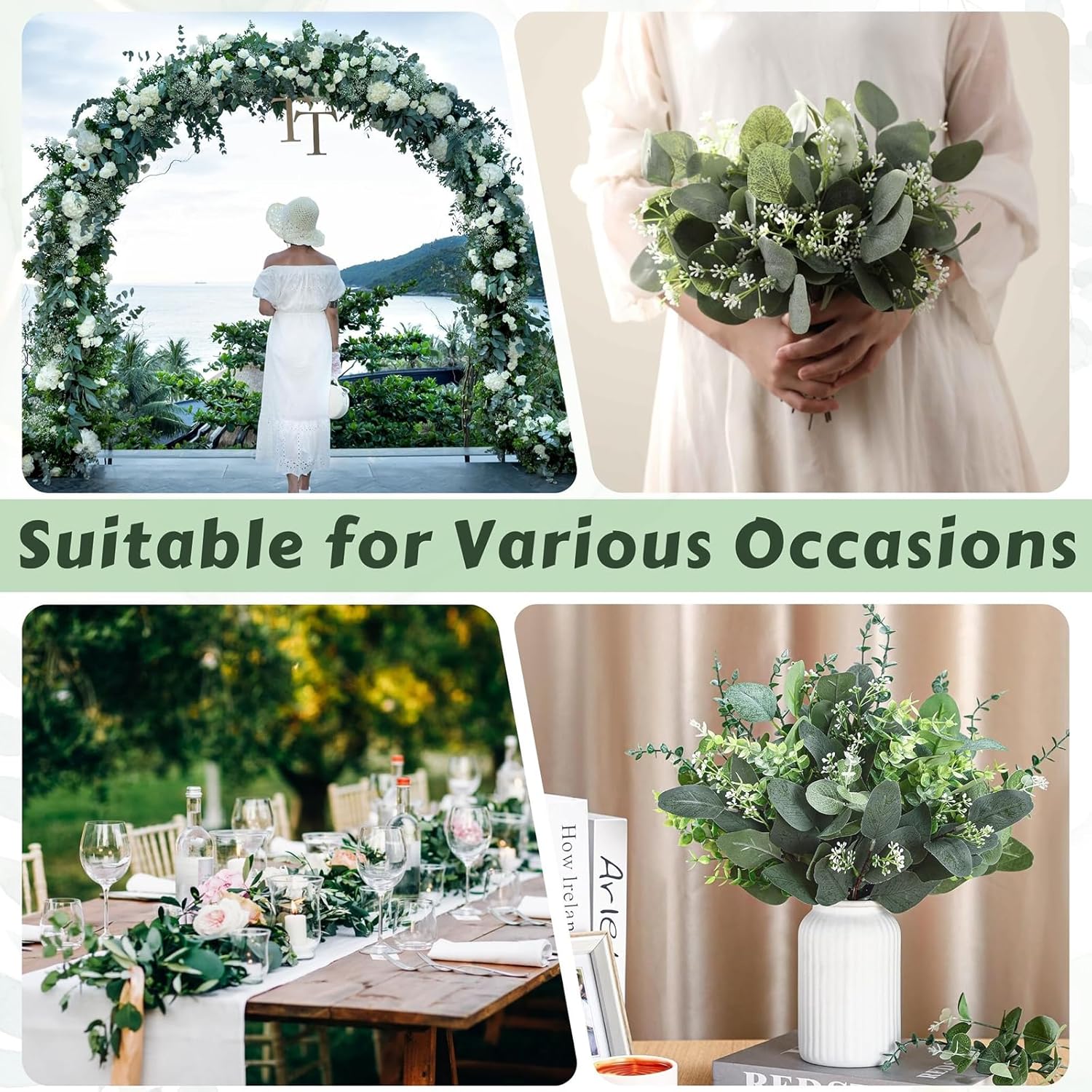 4 Kinds Mixed Eucalyptus Stems 30PCS for Wedding Decor
