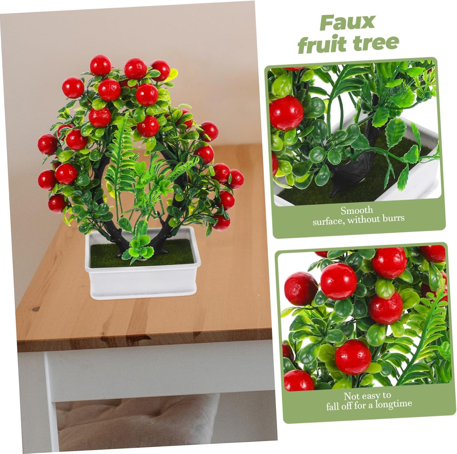Red Fake Citrus Bonsai Decor 24X20CM