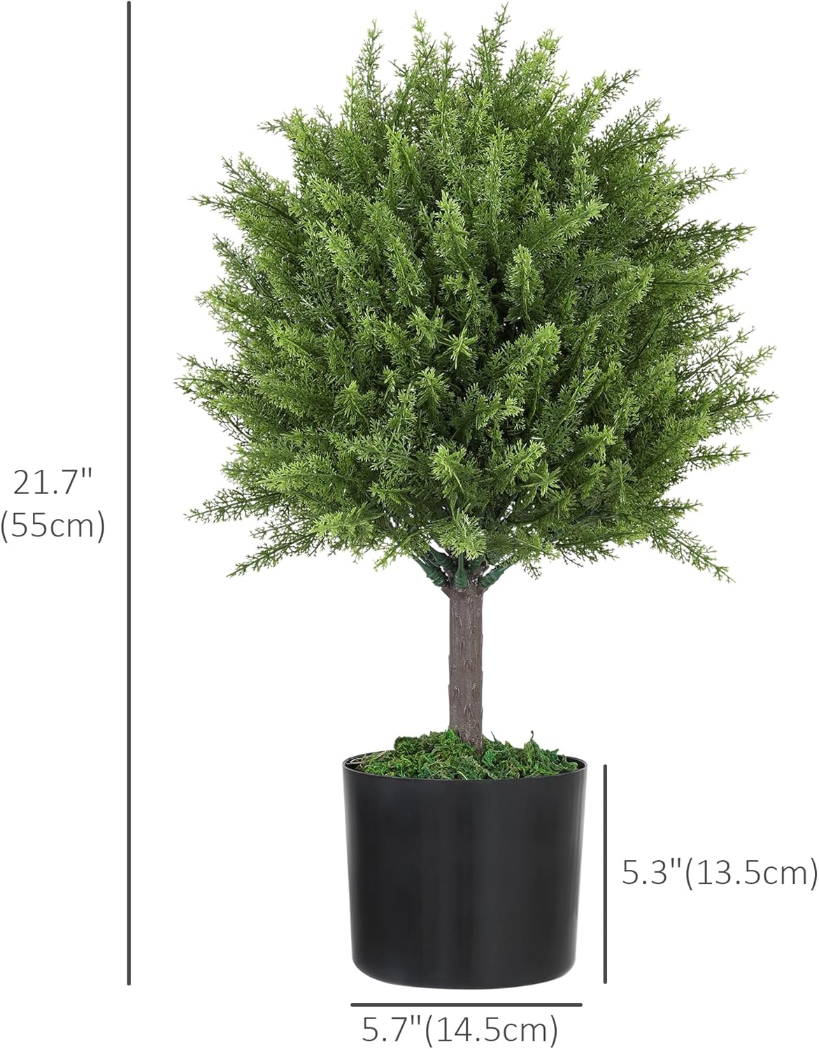 HOMCOM Artificial Topiary Set of 2 Indoor Outdoor Plants