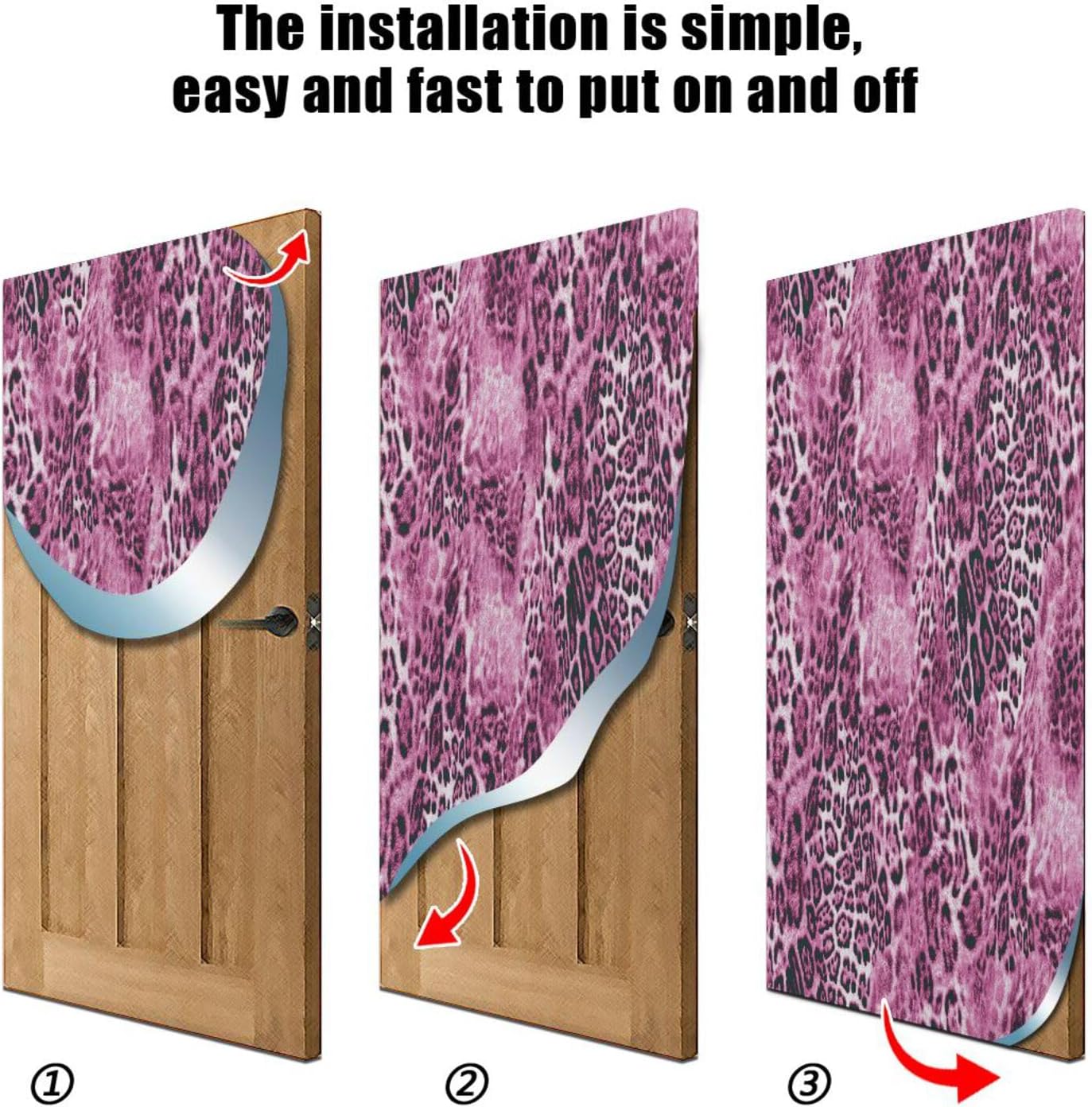 Susiyo Pink Animal Leopard Draft Stopper Door Cover