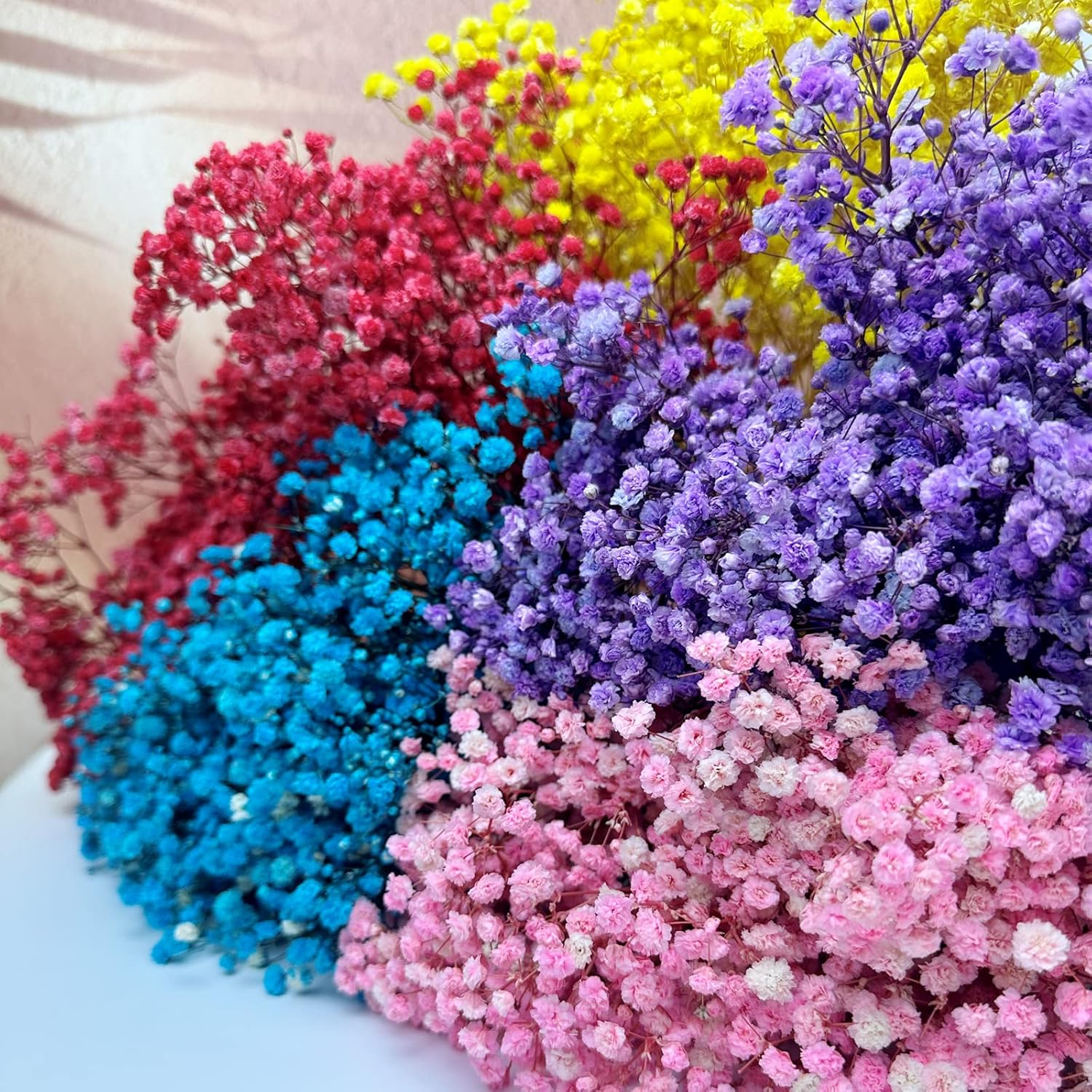 Preserved Babys Breath Flowers 3 Bunches Orange