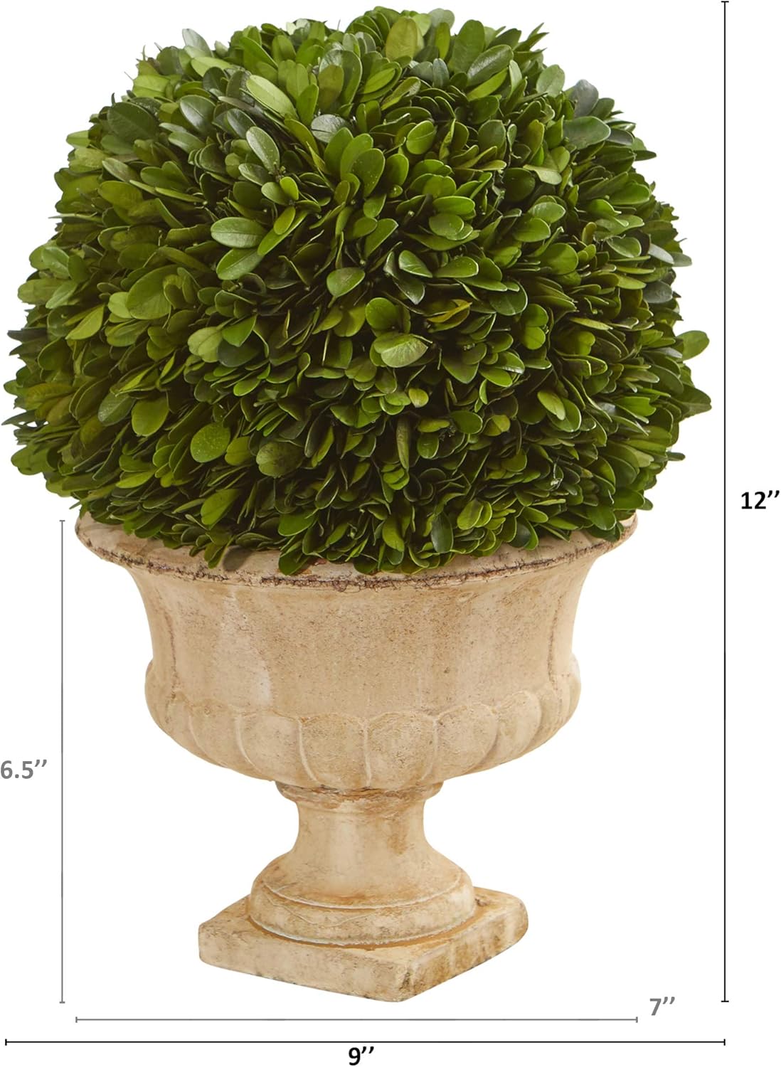 Nearly Natural 12in Boxwood Topiary Ball in Urn