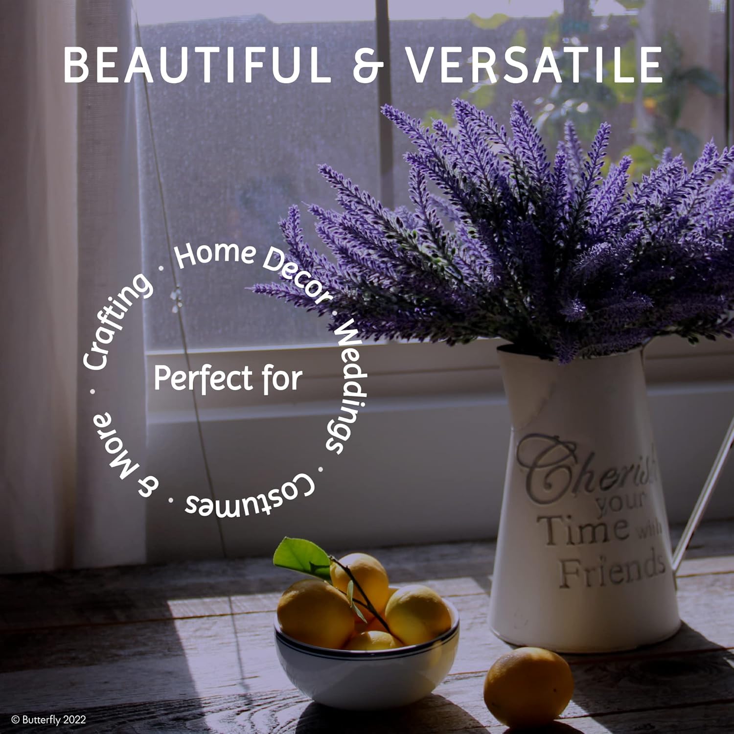 Butterfly Craze Artificial Lavender 8-Piece Bundle