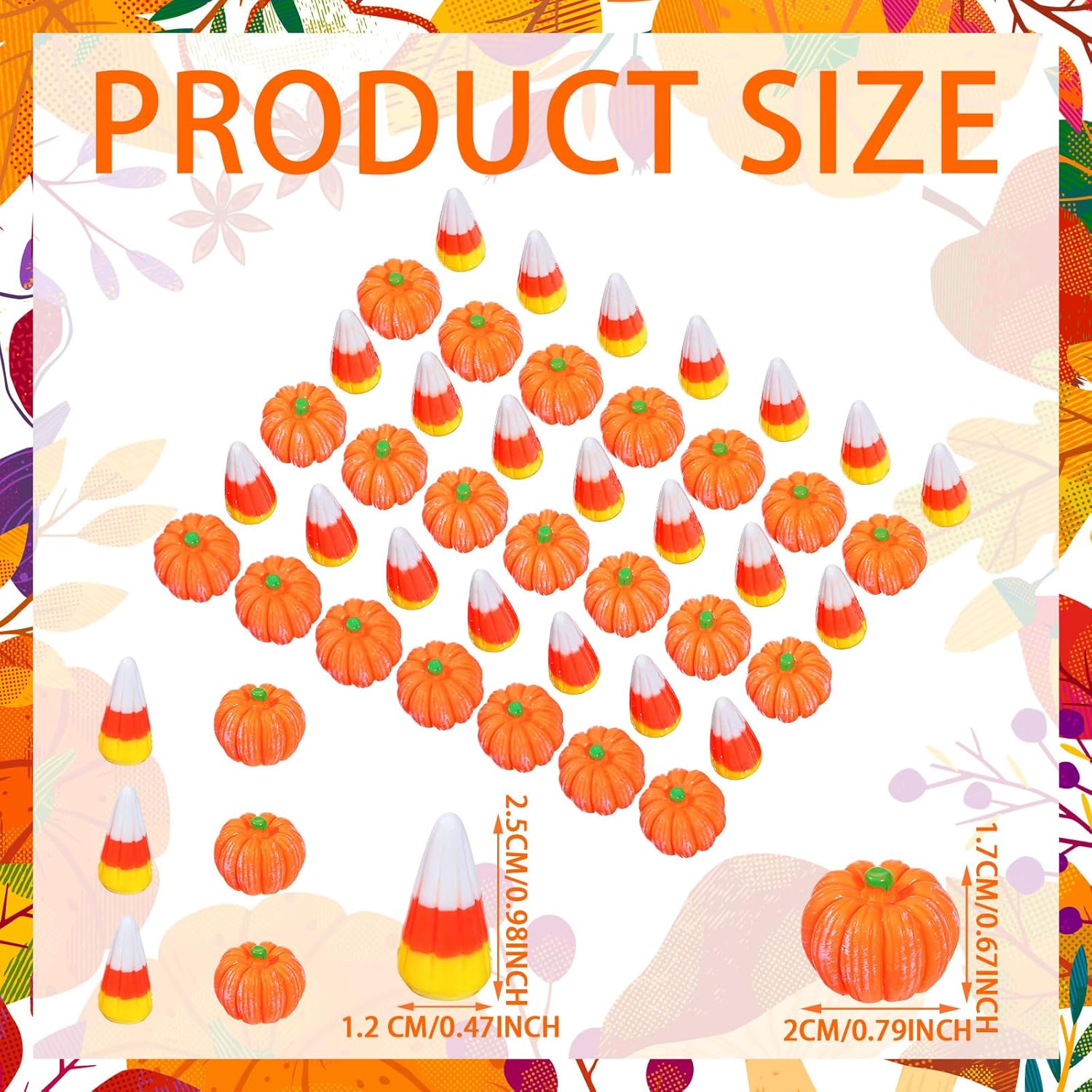 Wettarn 120 Pcs Halloween Resin Candy Corn Decor
