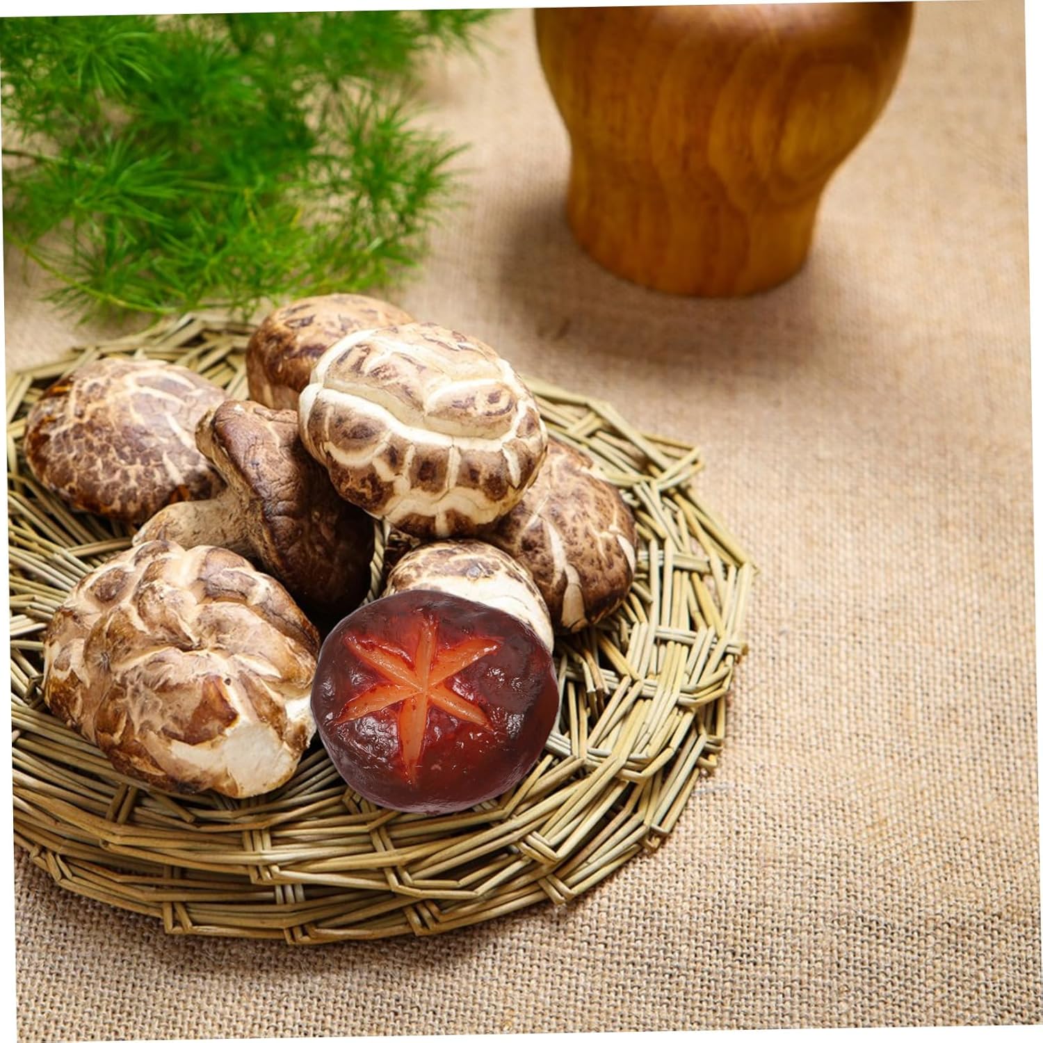Magiclulu 6pcs Luminous Mushroom Outdoor Decor PVC Fake Vegetables