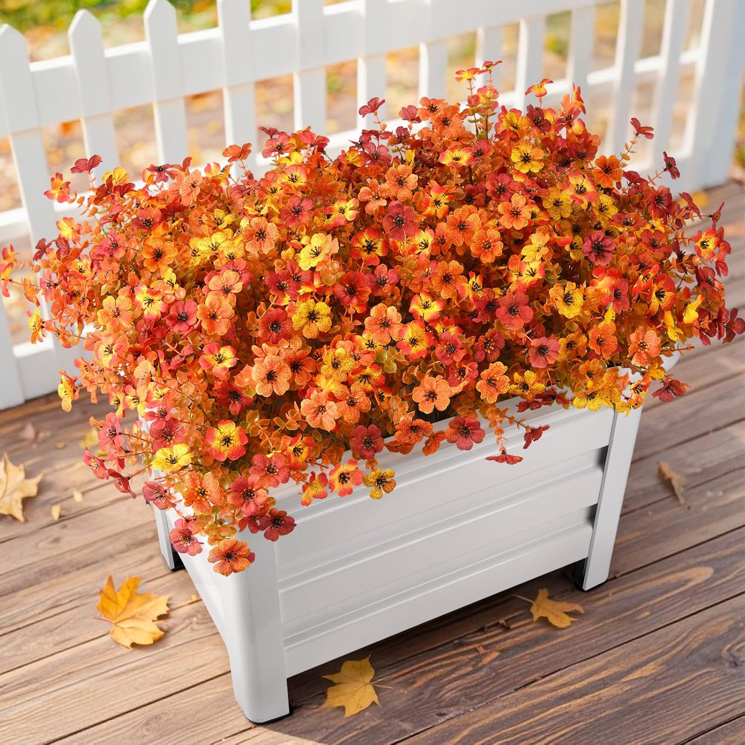 Hommyea Artificial Fall Flowers 12 Bundles 4 Colors