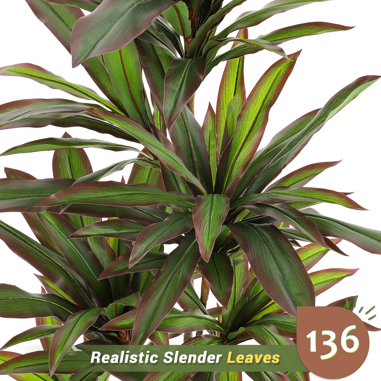 VIAGDO 6ft Artificial Dracaena Plant with Red Leaf Margin