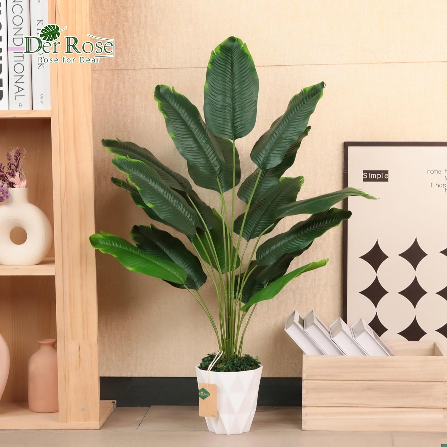 Der Rose 28 Inch Artificial Banana Tree with Pot
