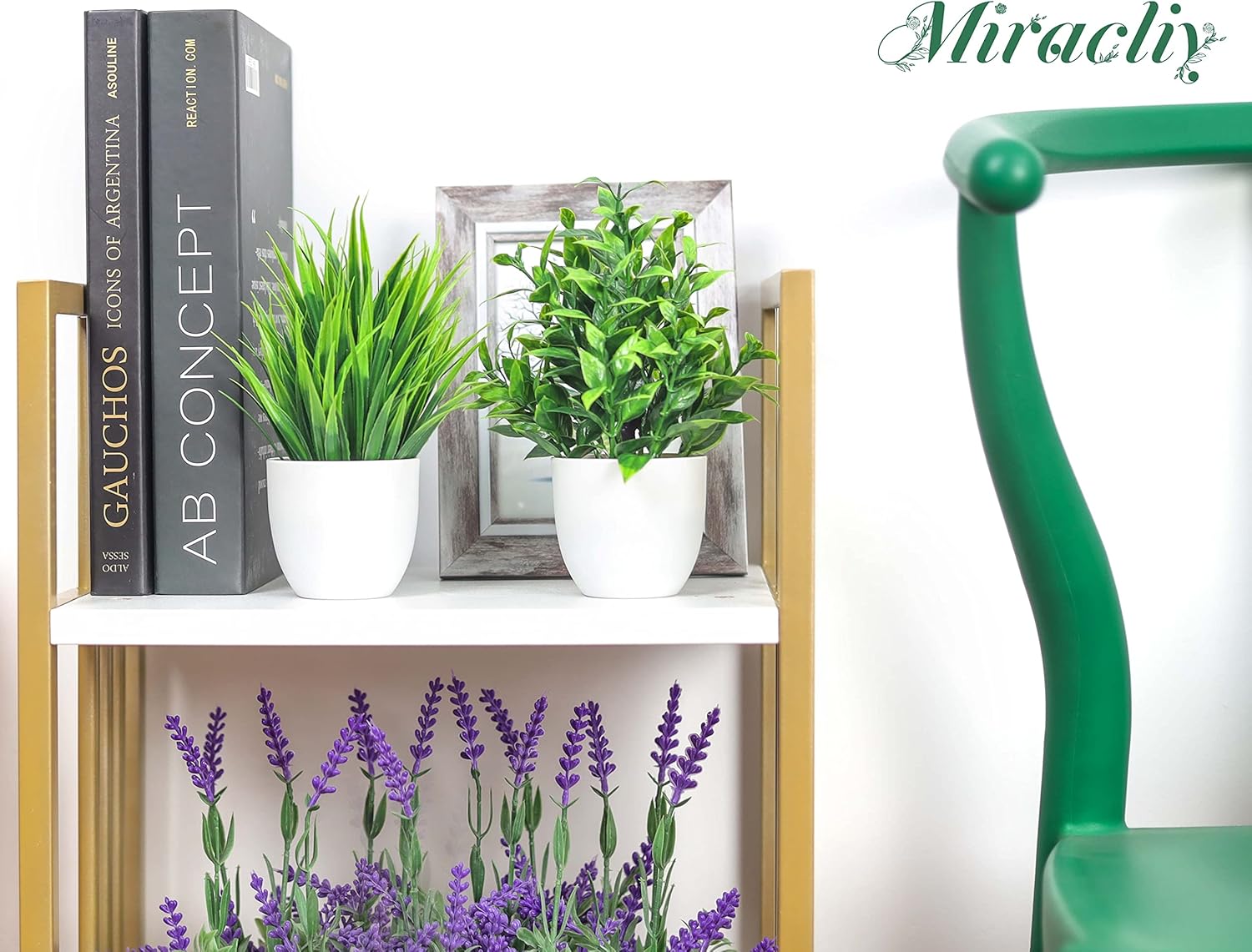 Miracliy 4 Pack Artificial Plants for Indoor Decor