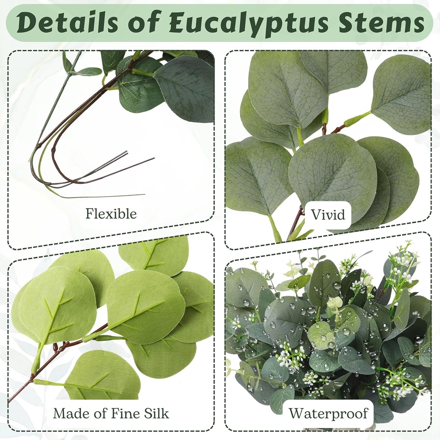 4 Kinds Mixed Eucalyptus Stems 30PCS for Wedding Decor