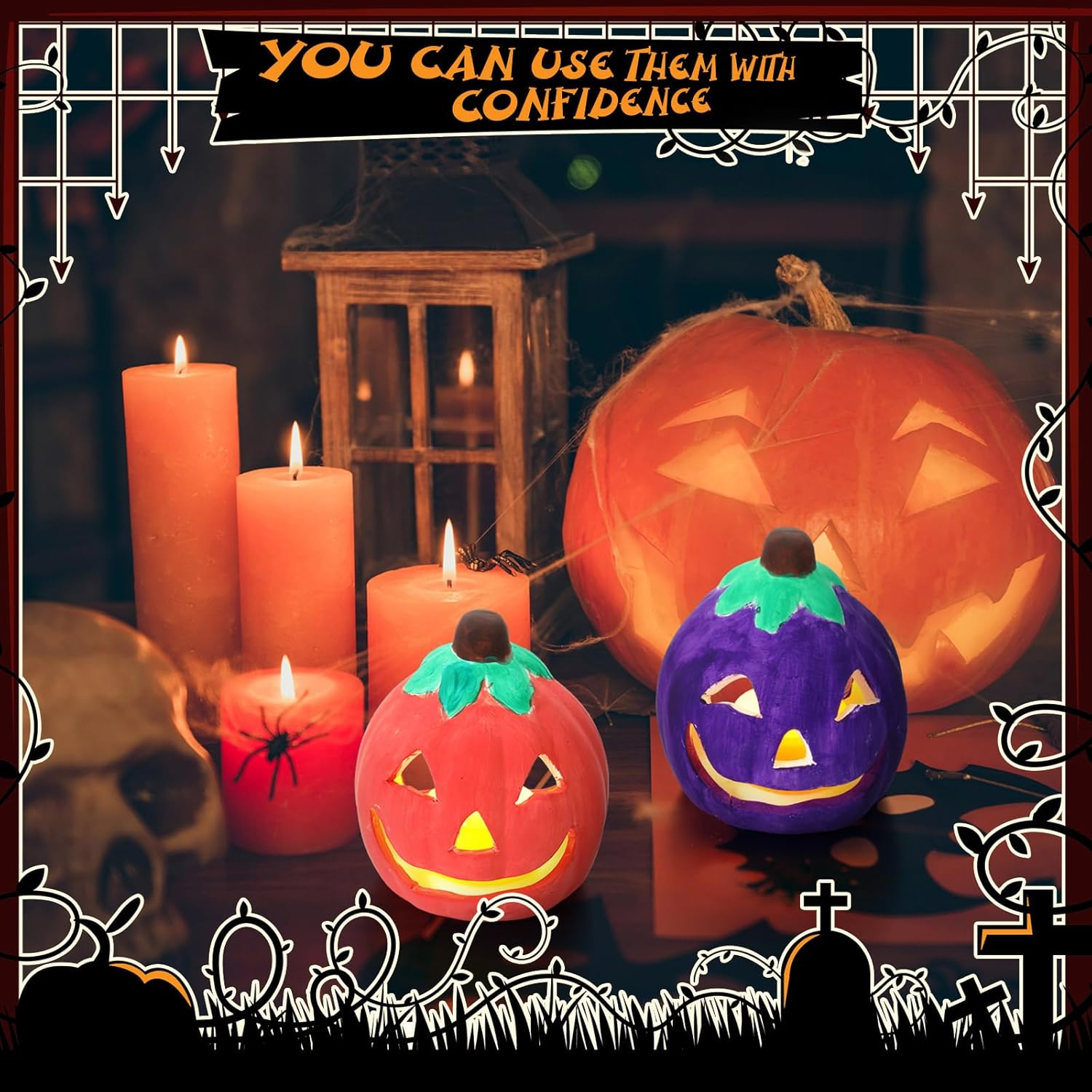 Cinnvoice Paint Your Own Ceramic Pumpkin Craft Kit 6 pcs