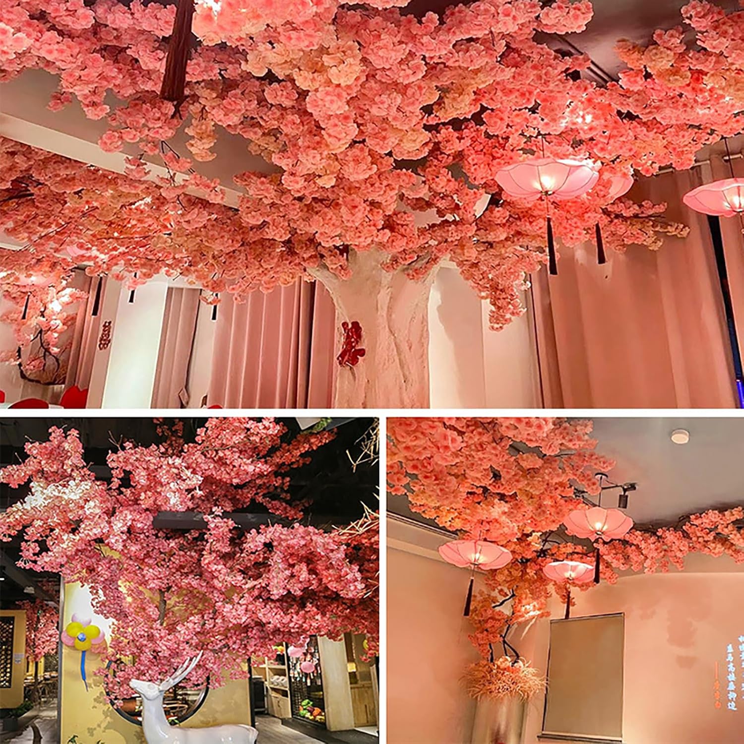 QIUPAI Artificial Cherry Blossom Tree 12x08m Wishing Tree Wedding Decor