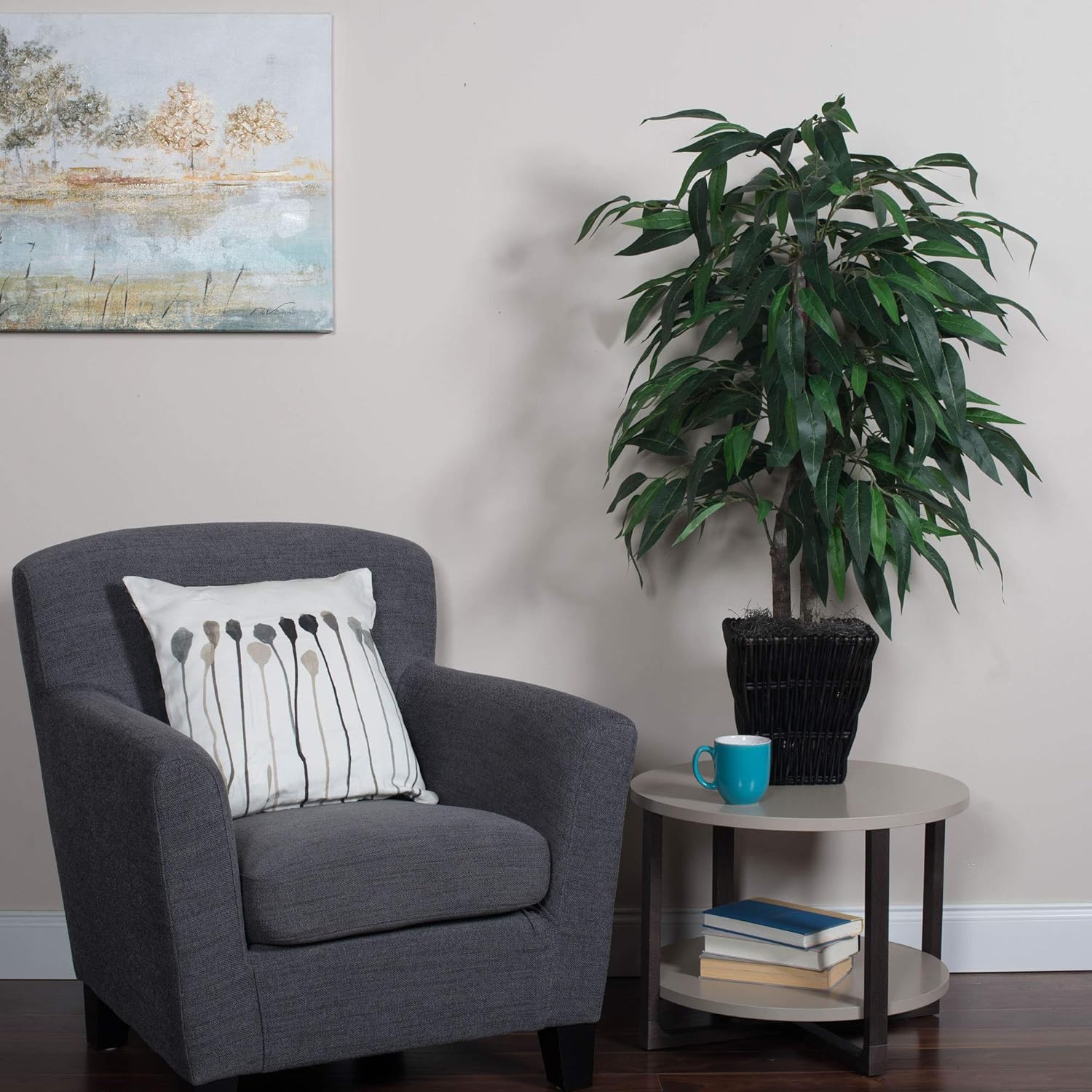 Vickerman Artificial Mango Bush with Willow Basket
