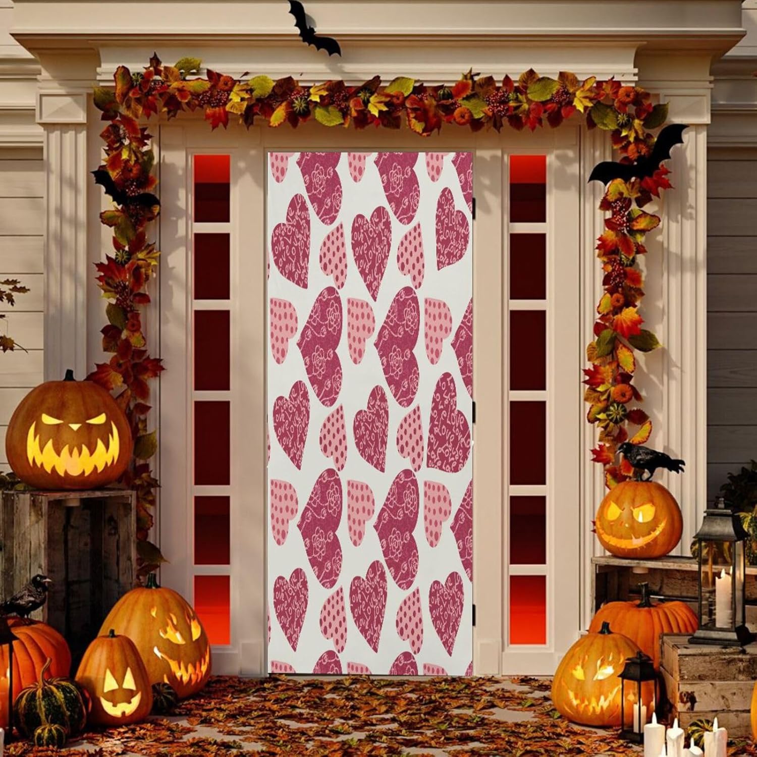 Susiyo Heart Door Decoration 32x79 Inches Stretch Fabric