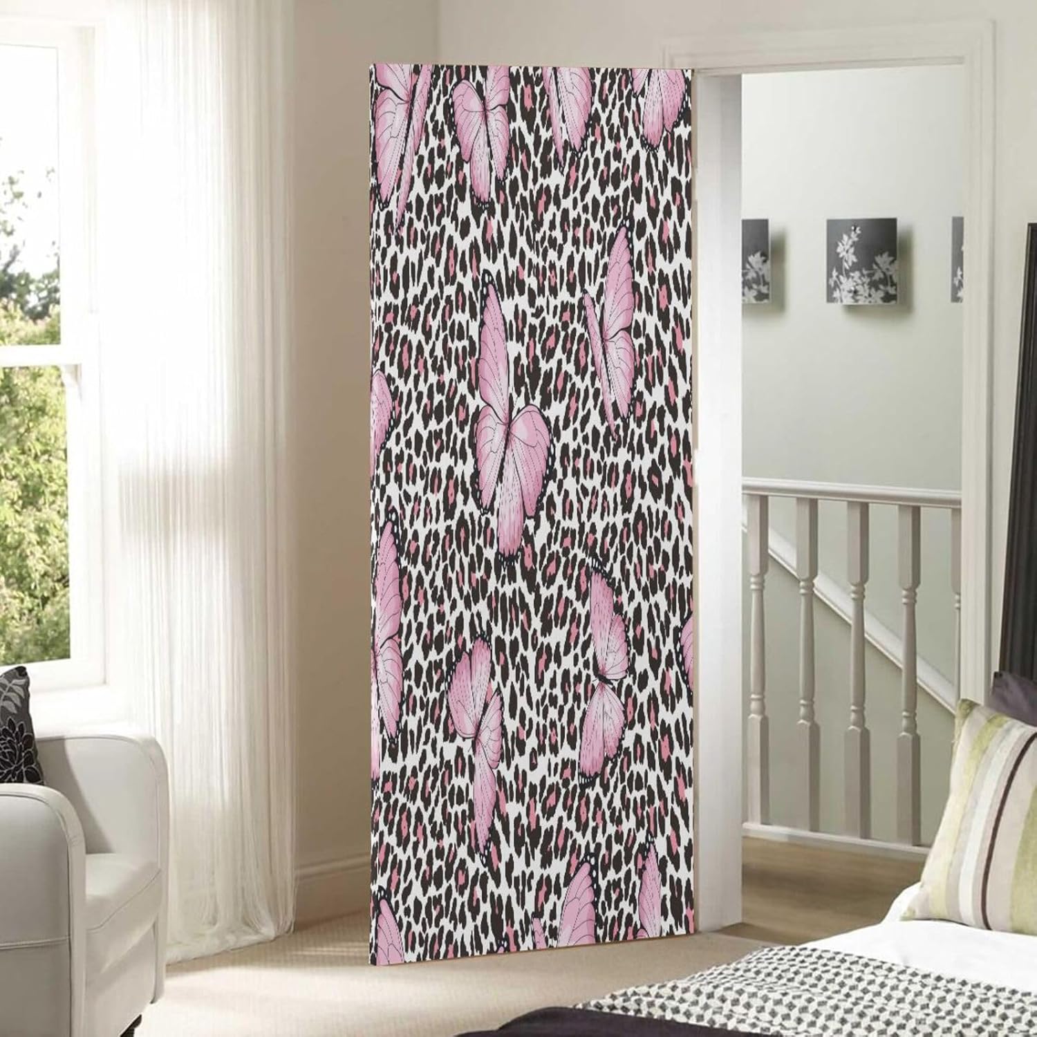 Susiyo Butterfly and Leopard Halloween Door Cover 32x79 in