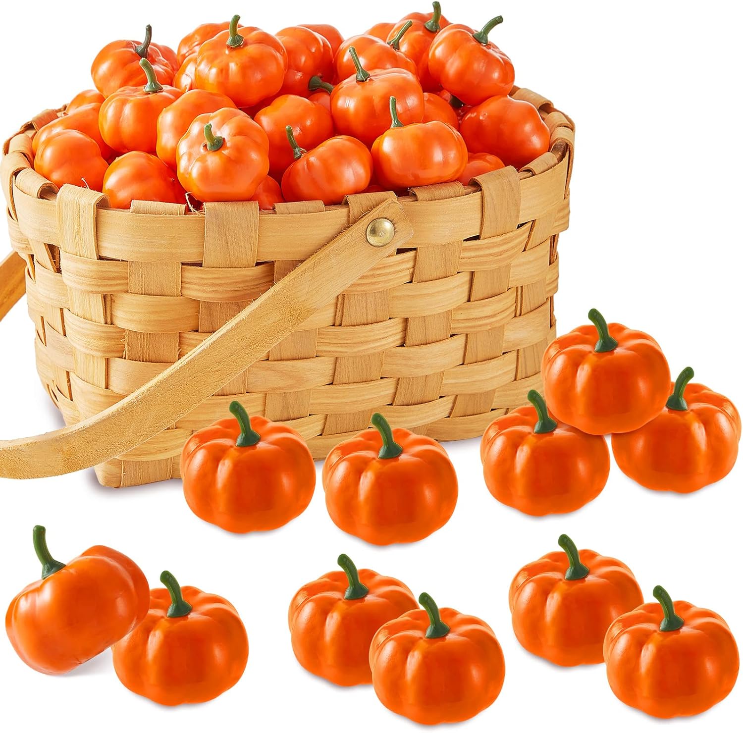 WILLBOND Artificial Mini Pumpkins 100 Pack Fall Decor