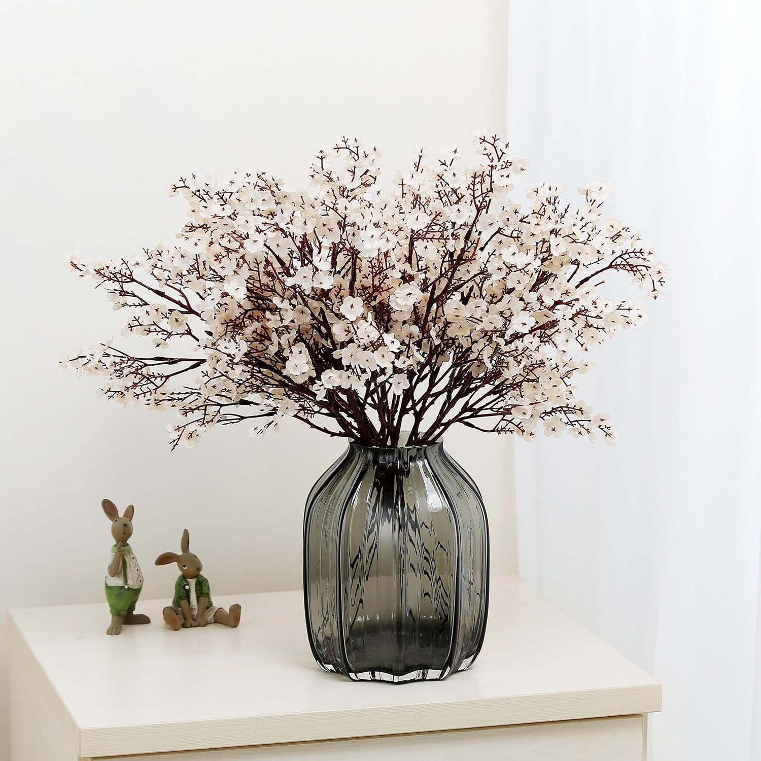 JAKY-Global Artificial Babys Breath Flowers 6 Bundle Beige