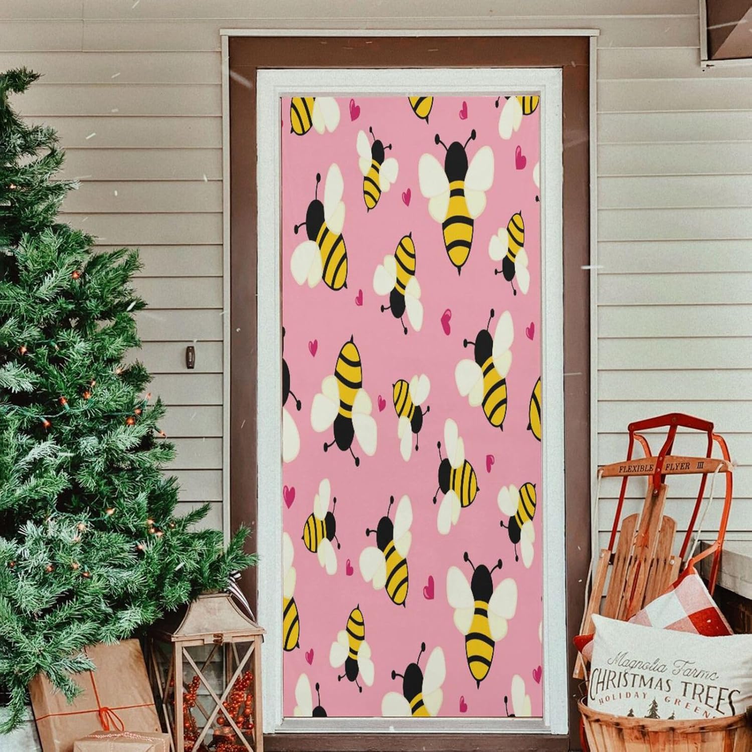 Susiyo Tiny Bee Halloween Door Cover Stretch Fabric 32x79 in