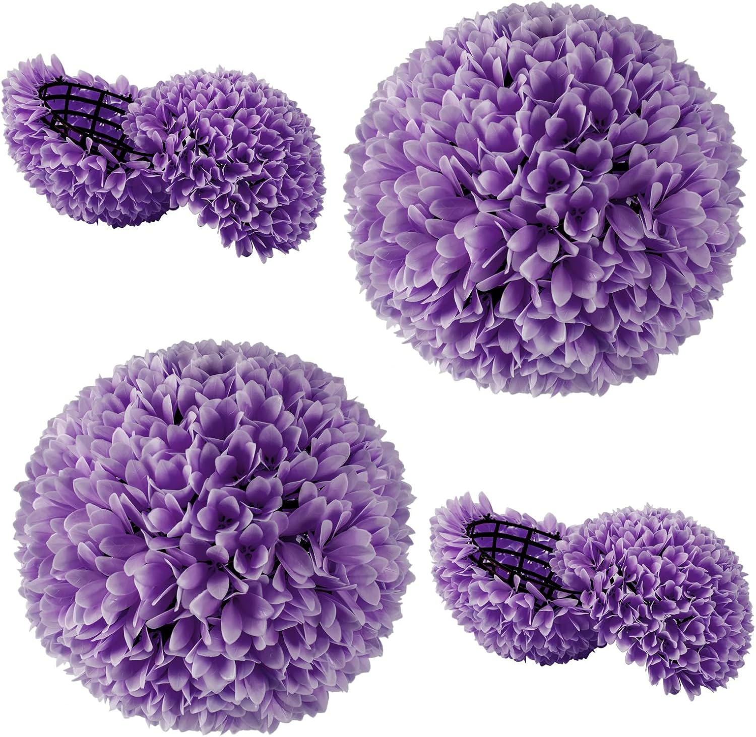 Goplus 11 Inch Artificial Topiary Balls Purple Set of 2