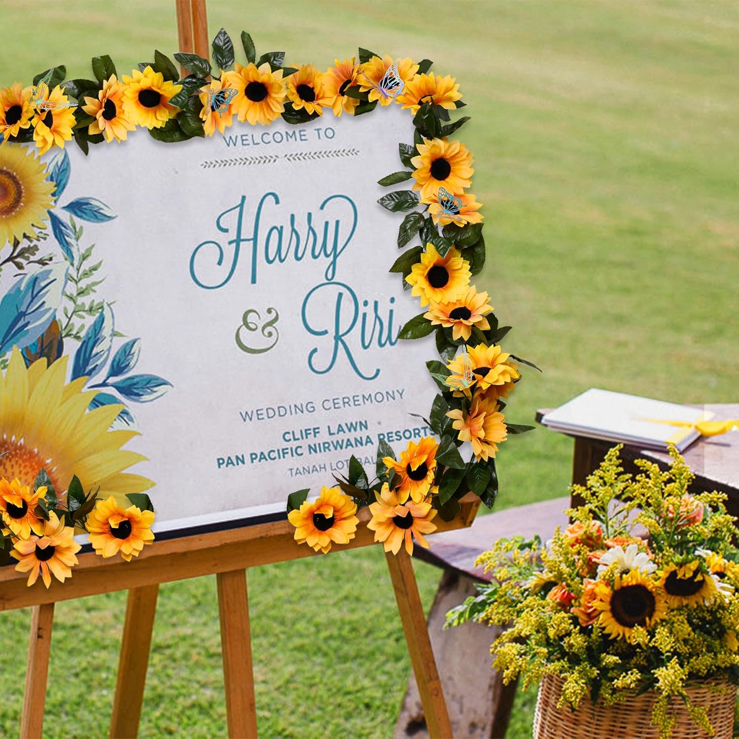 4 Pack Silk Sunflower Garland for Fall Decor