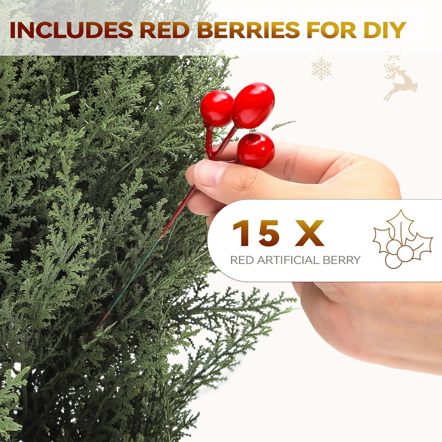 YITAHOME Artificial Cedar Topiary Trees 4FT 2 Pack