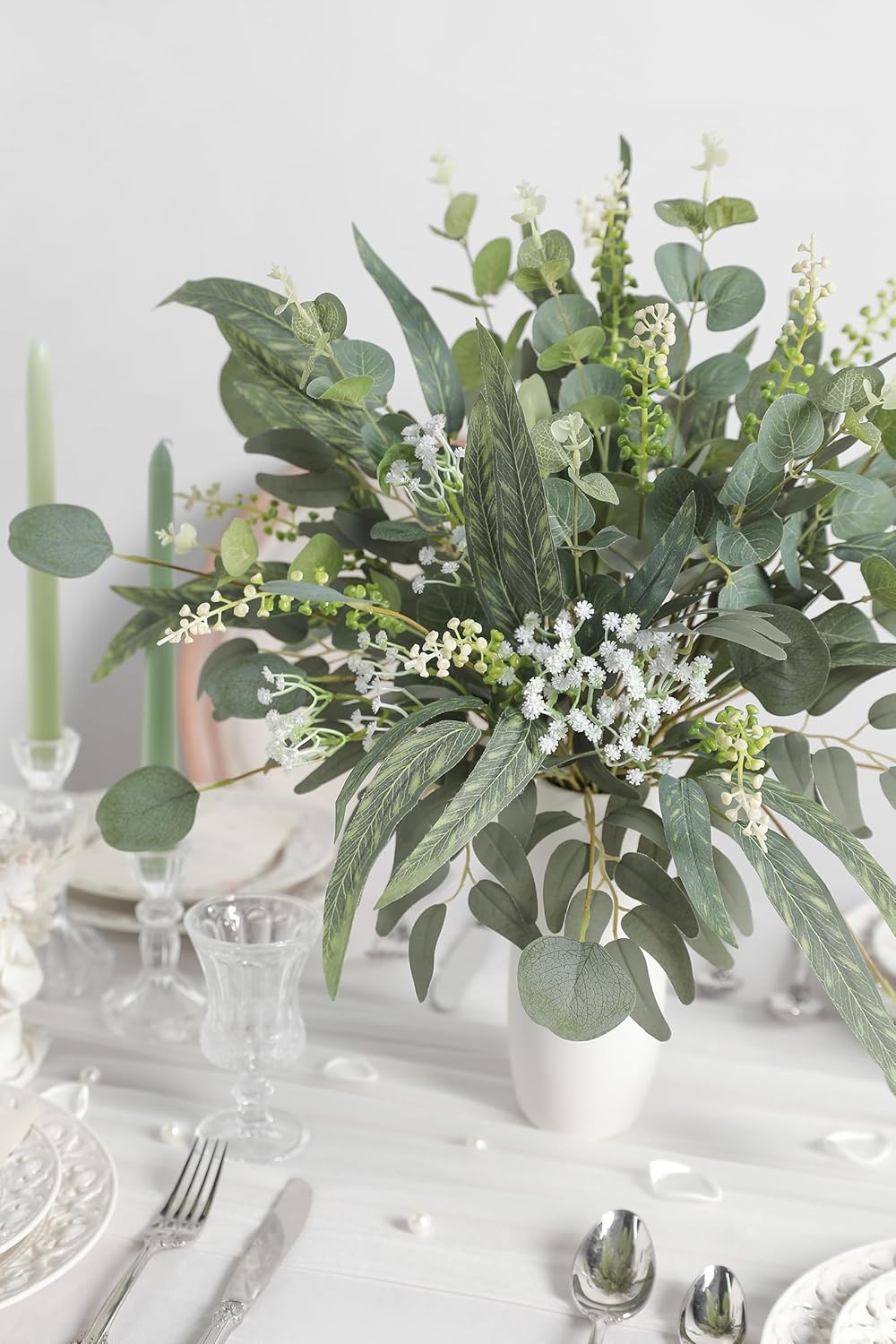 YYHUAWU Artificial Greenery Stems Box Set 86pcs with 6 Kinds