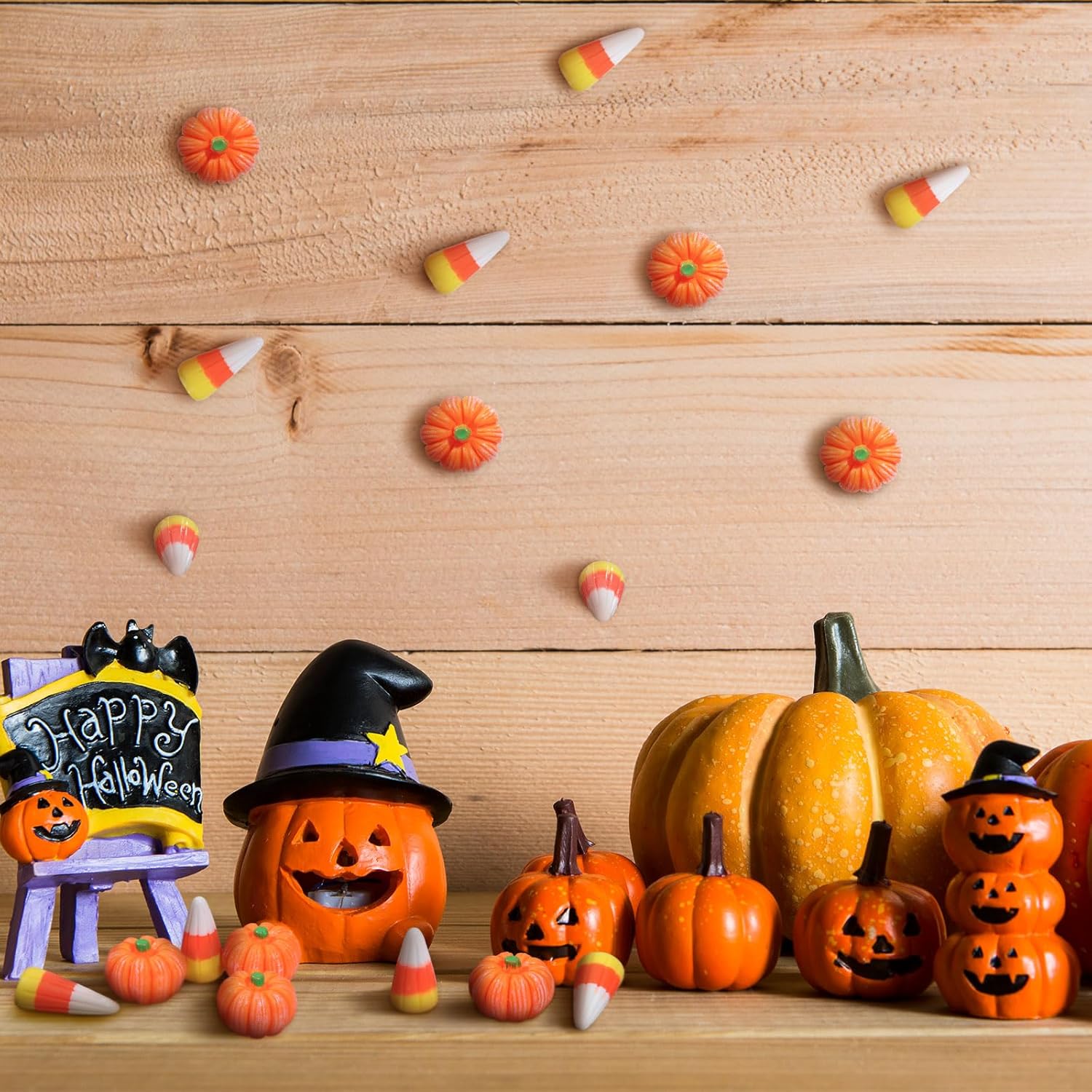 Wettarn 120 Pcs Halloween Resin Candy Corn Decor
