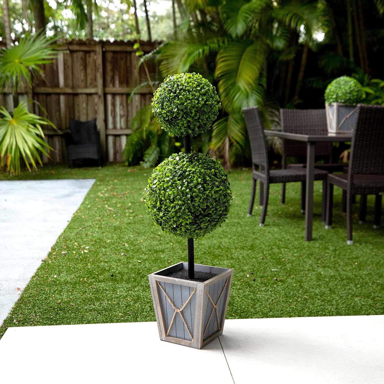 Nearly Natural 3ft UV Resistant Artificial Topiary with LED Lights