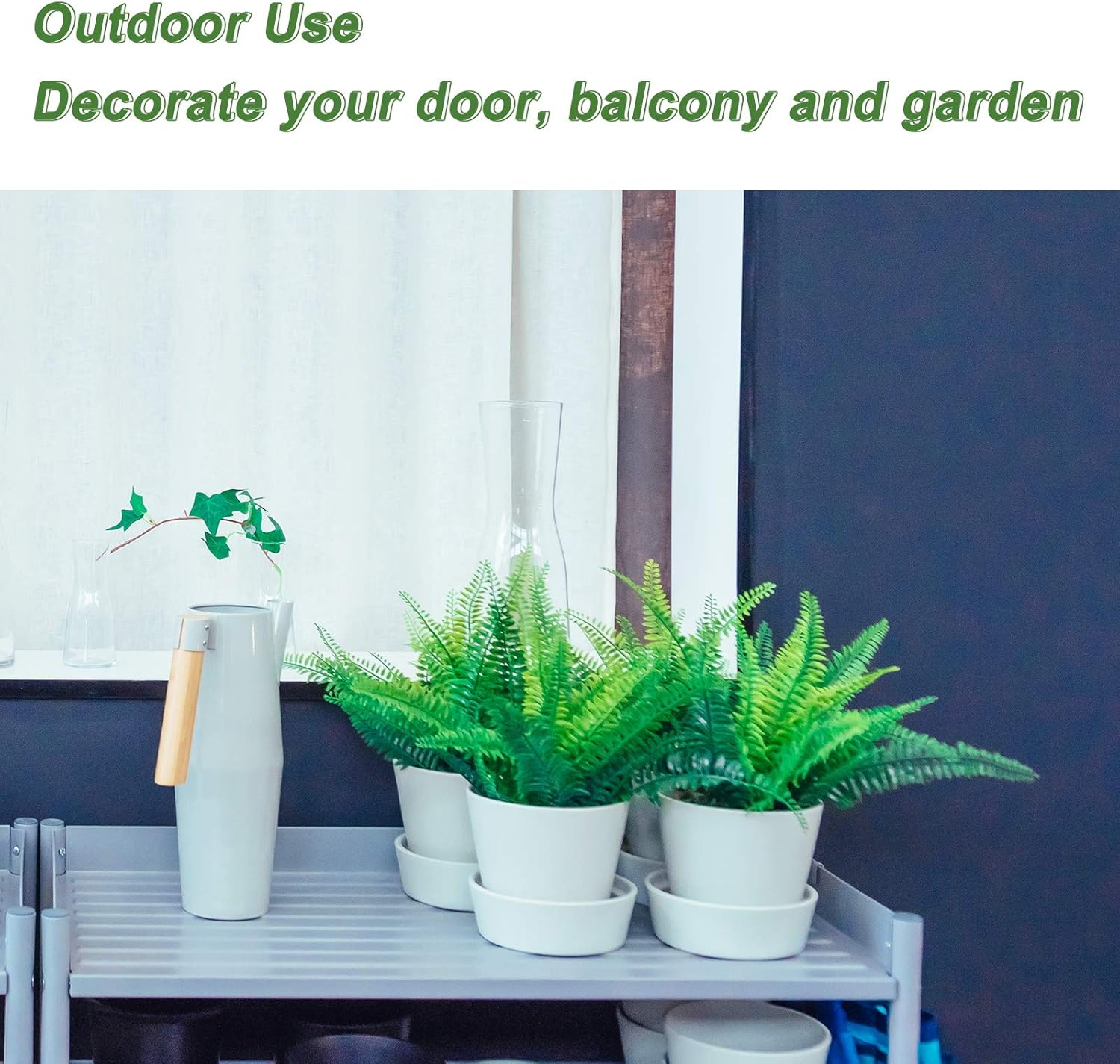 Coreland Artificial Boston Fern Plants 20Packs UV Resistant