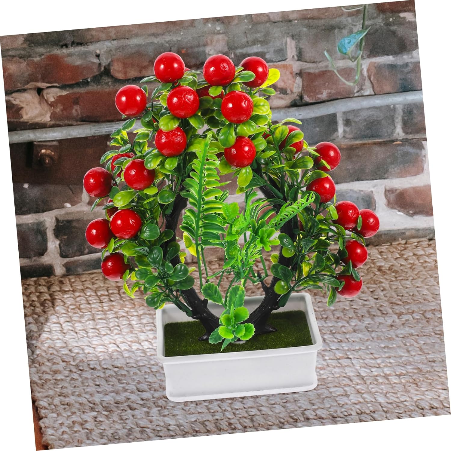 Red Fake Citrus Bonsai Decor 24X20CM