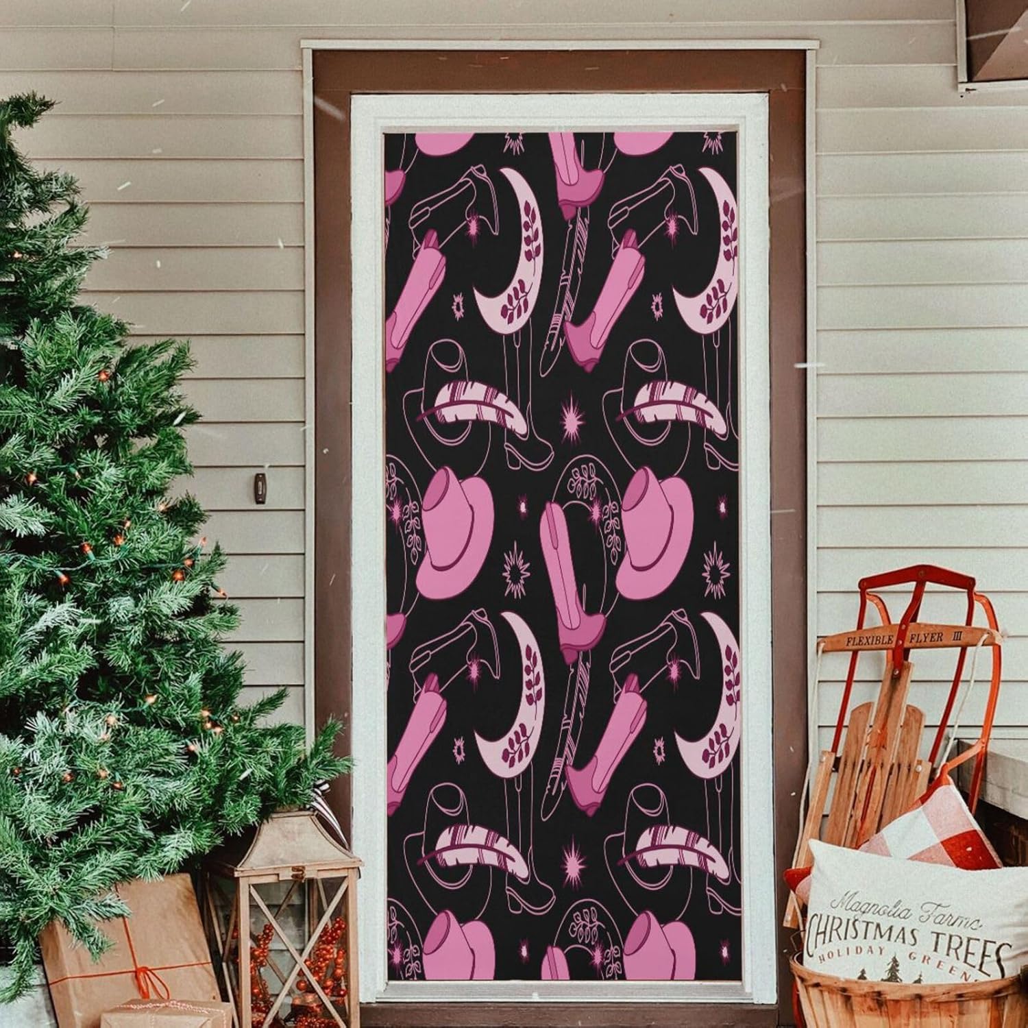 Susiyo Retro Halloween Door Cover 32x79 in