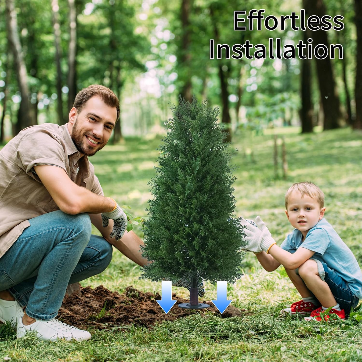Howngyesimu 3FT Artificial Cedar Topiary Trees 2 Pack
