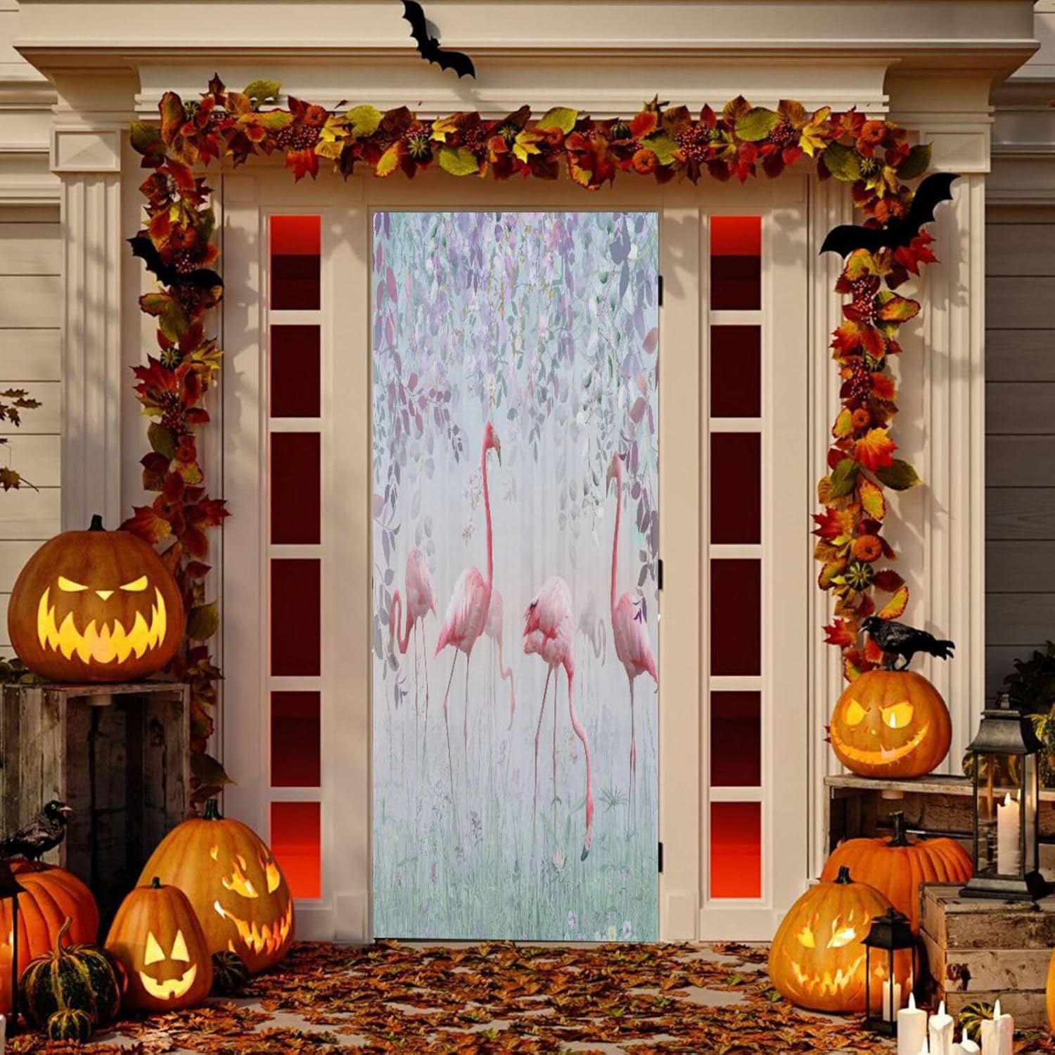 Susiyo Flamingos Garden Halloween Door Cover