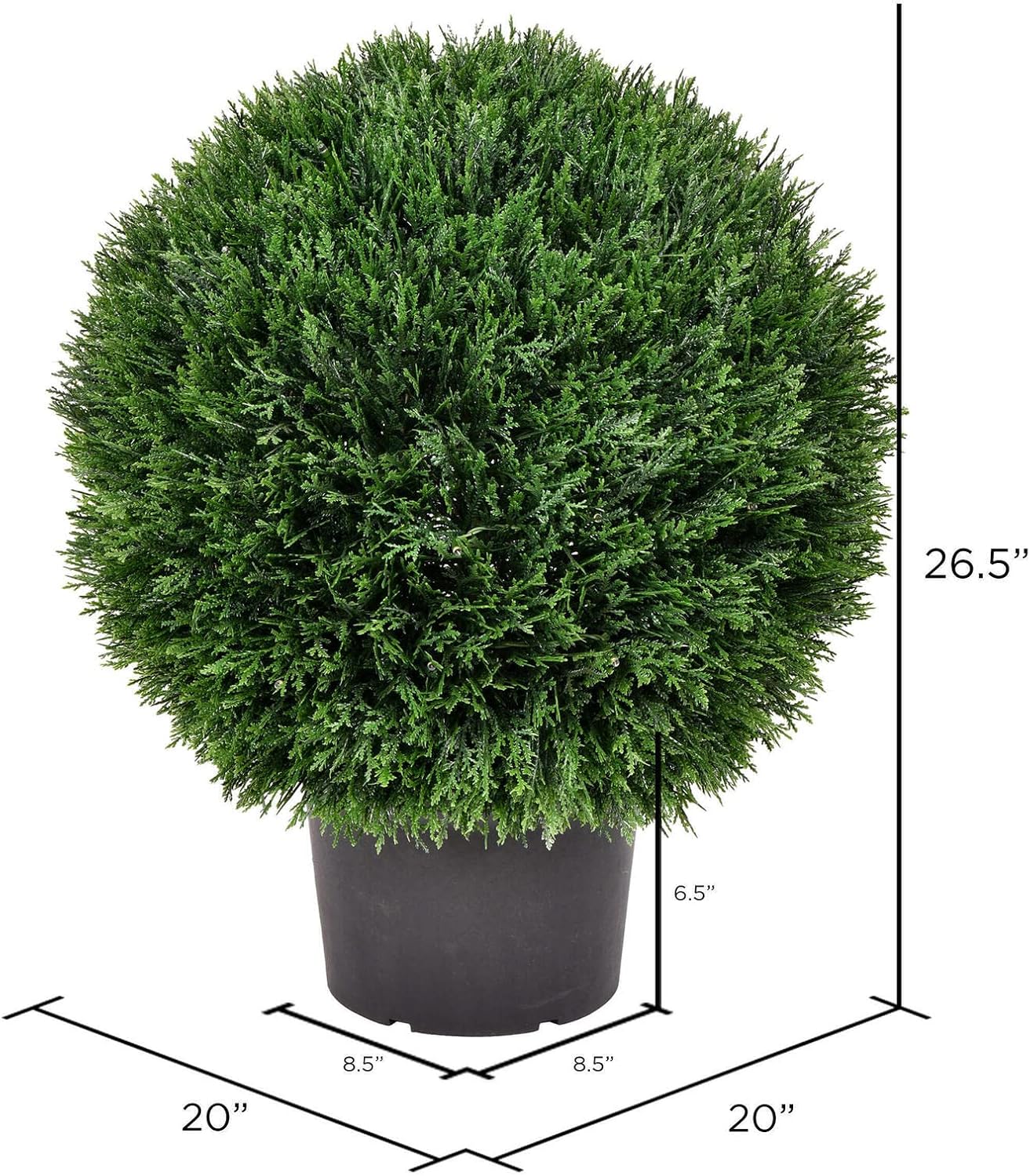 Vickerman 20 Inch Artificial Silk Cedar Topiary Ball