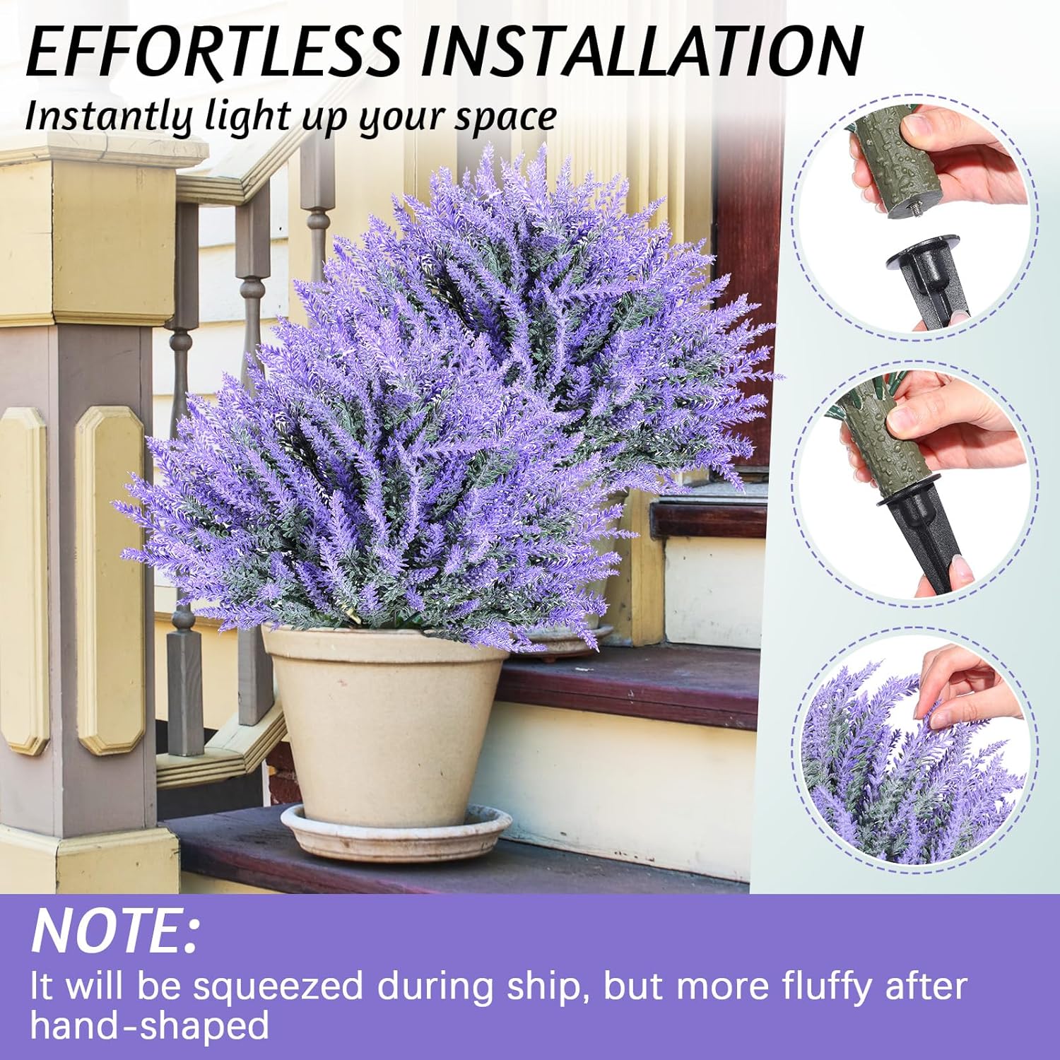 Yunlly 2 Pack 18 Inches Artificial Lavender Topiary Ball Trees