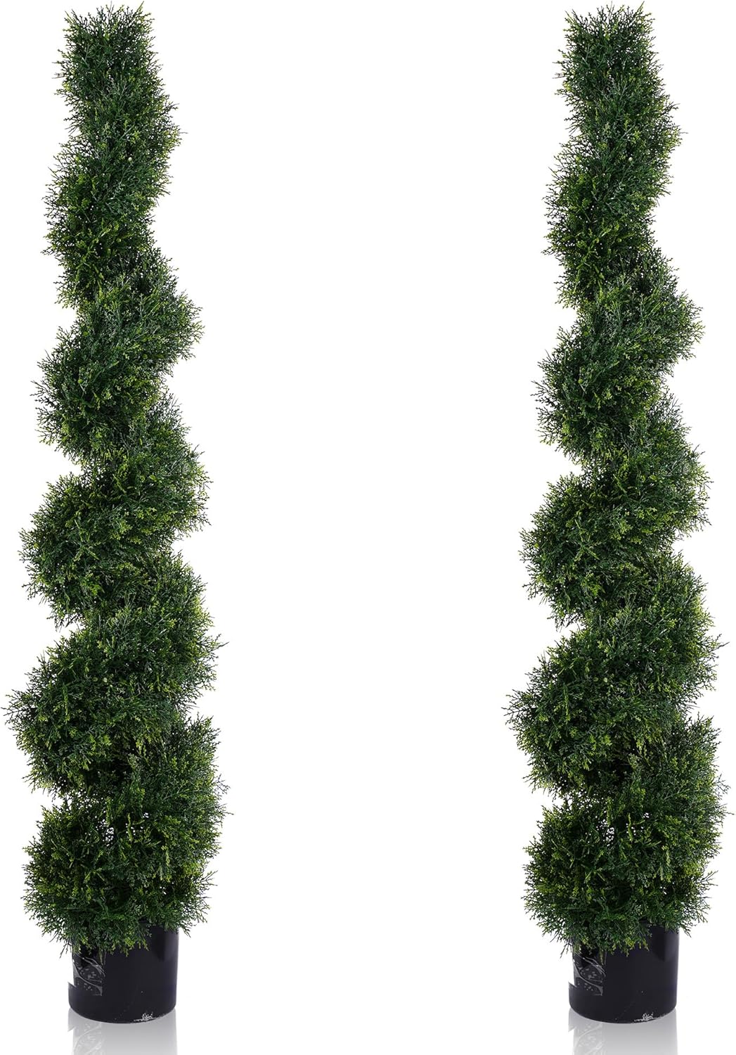 5FT Spiral Artificial Topiary Trees Set of 2