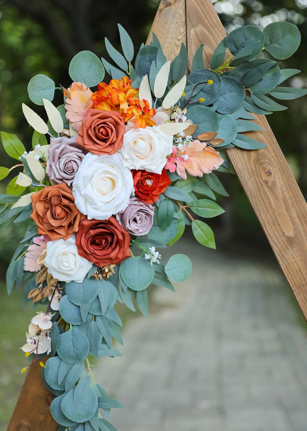 Burnt Orange Wedding Arch Flowers Set of 2