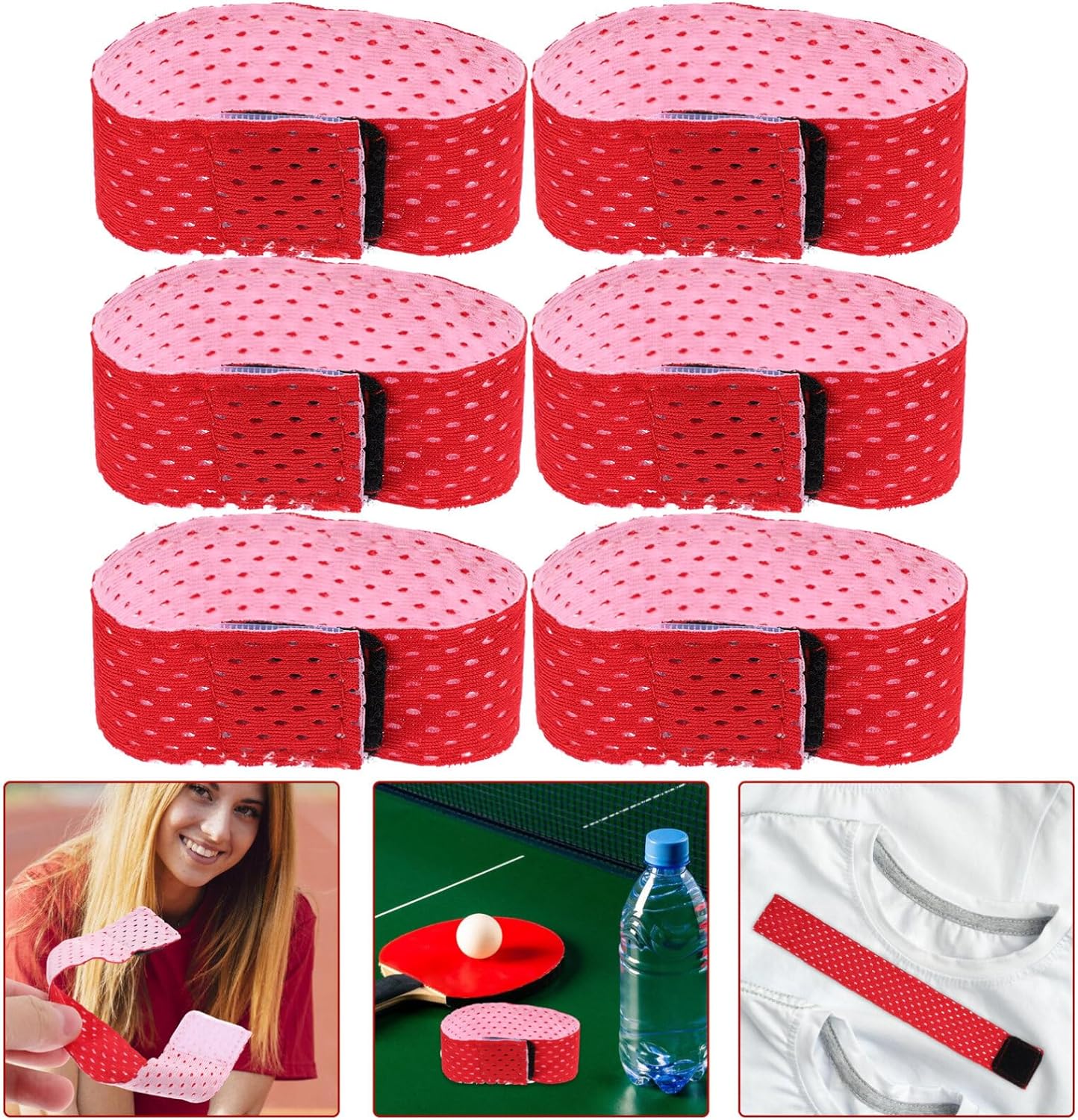 Sosoport 6pcs Adjustable Sleeve Ties for Sports