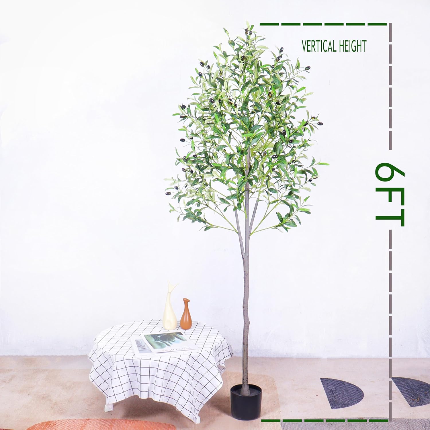 YJH 6ft Artificial Olive Tree with Realistic Fruit
